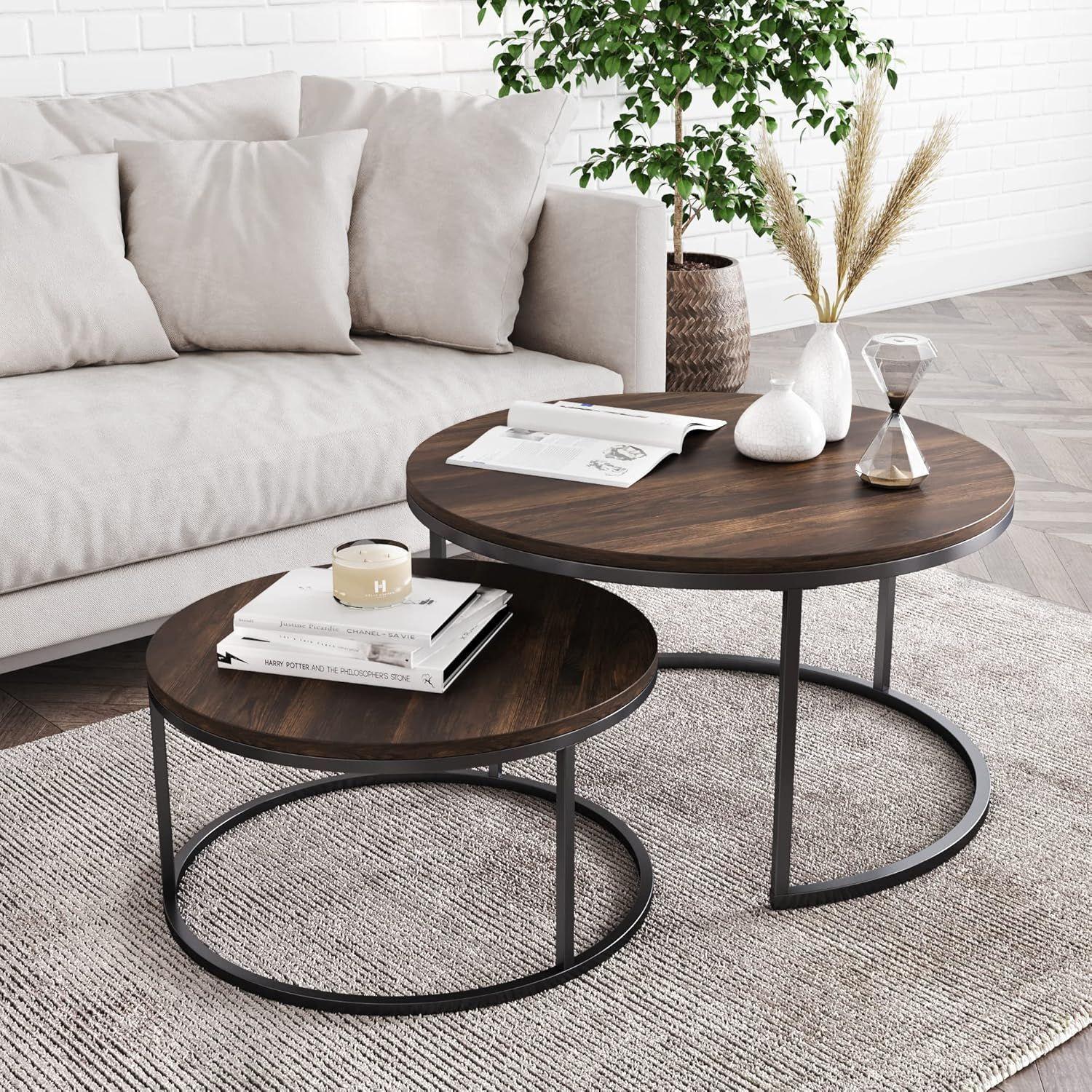 Mesa de Centro Redonda Kien 2pcs Dia 50 70 cm-0