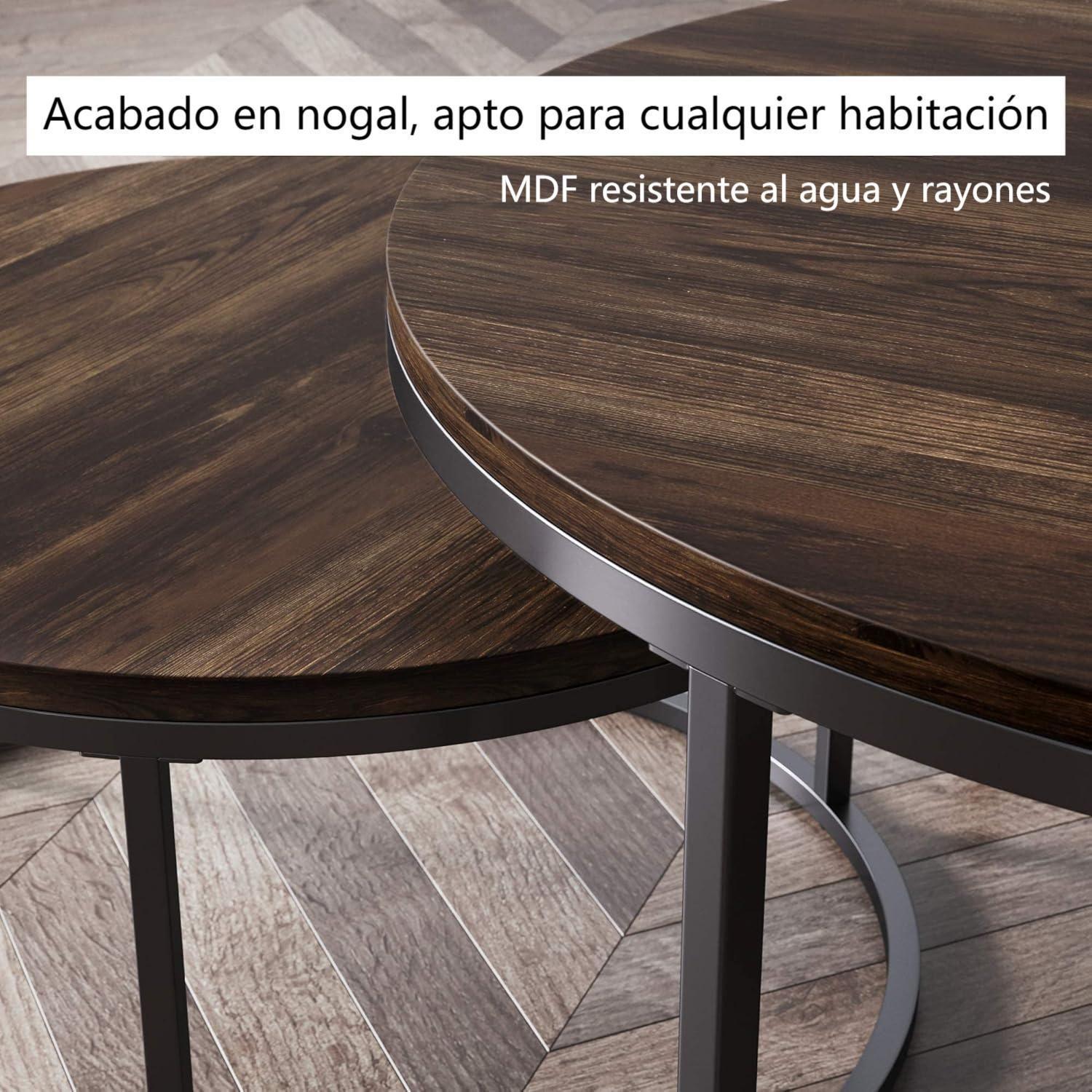 Mesa de Centro Redonda Kien 2pcs Dia 50 70 cm-1