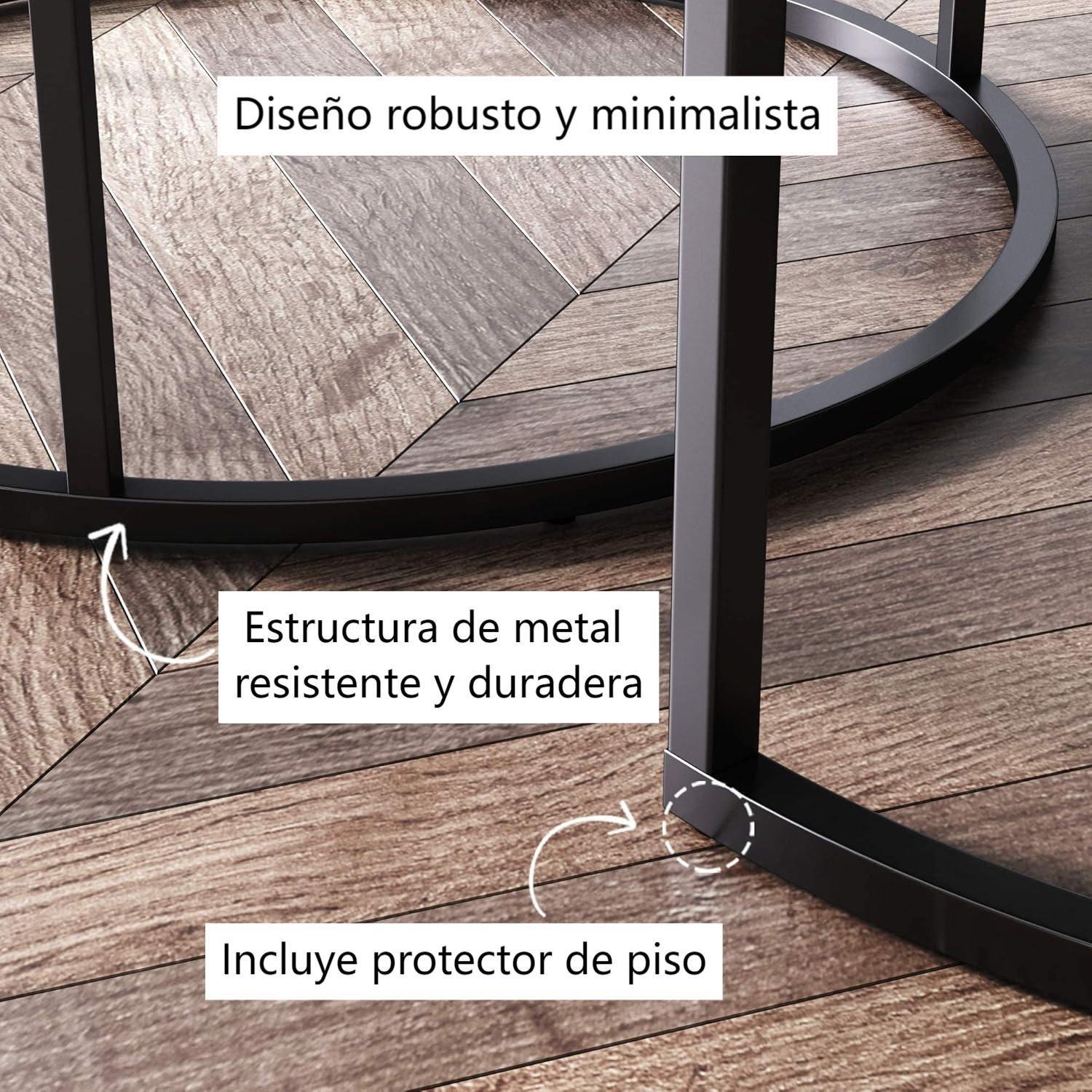 Mesa de Centro Redonda Kien 2pcs Dia 50 70 cm-3