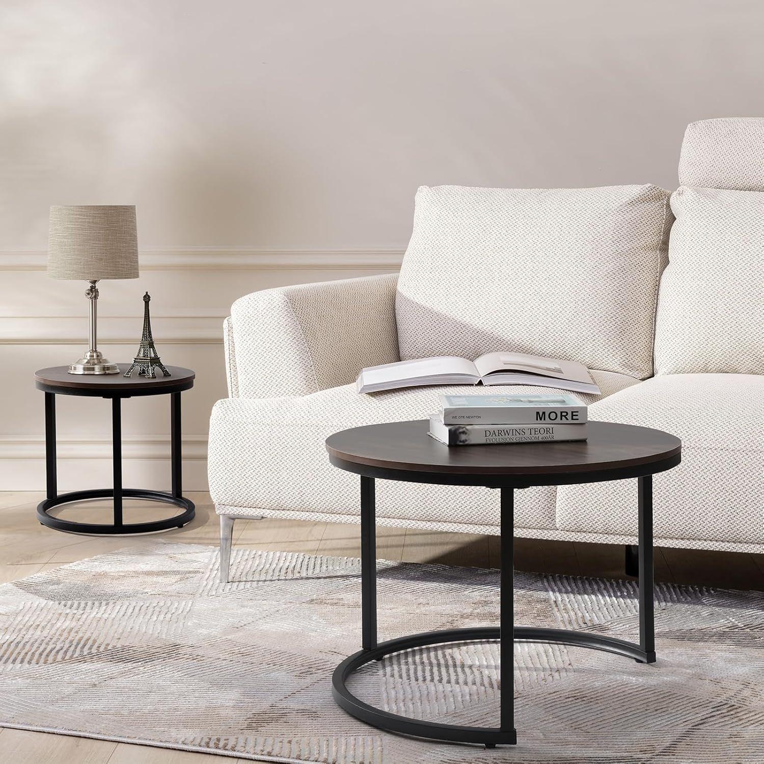 Mesa de Centro Redonda Kien 2pcs Dia 50 70 cm-4