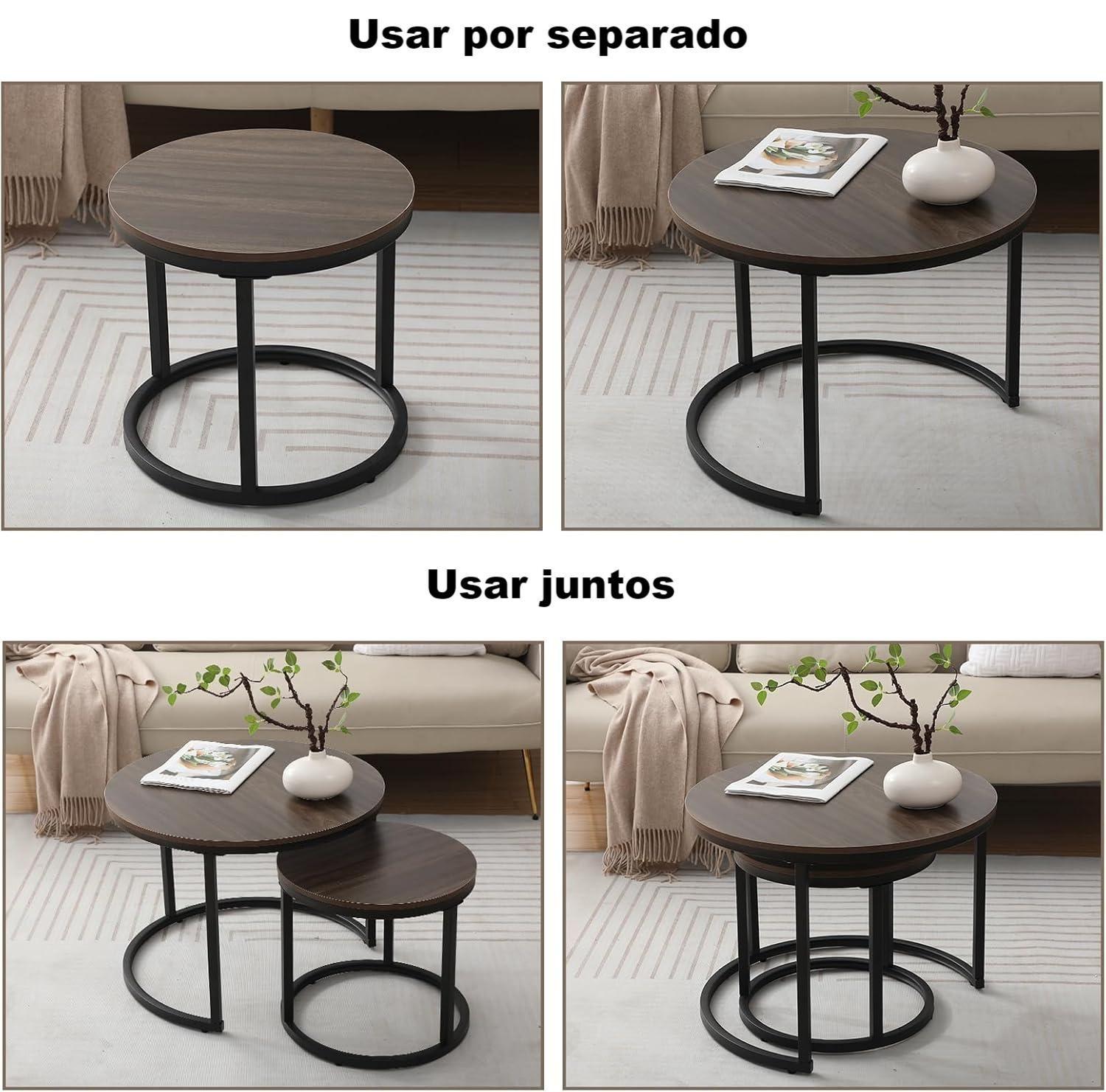Mesa de Centro Redonda Kien 2pcs Dia 50 70 cm-5