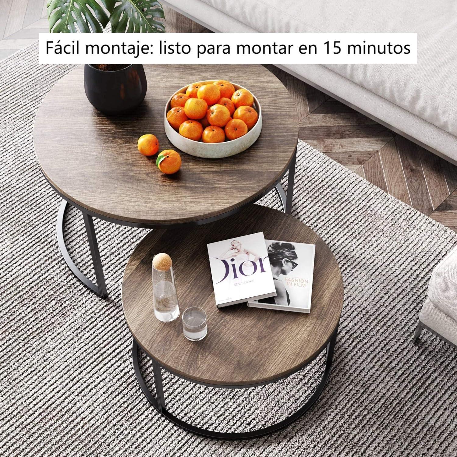 Mesa de Centro Redonda Kien 2pcs Dia 50 70 cm-6
