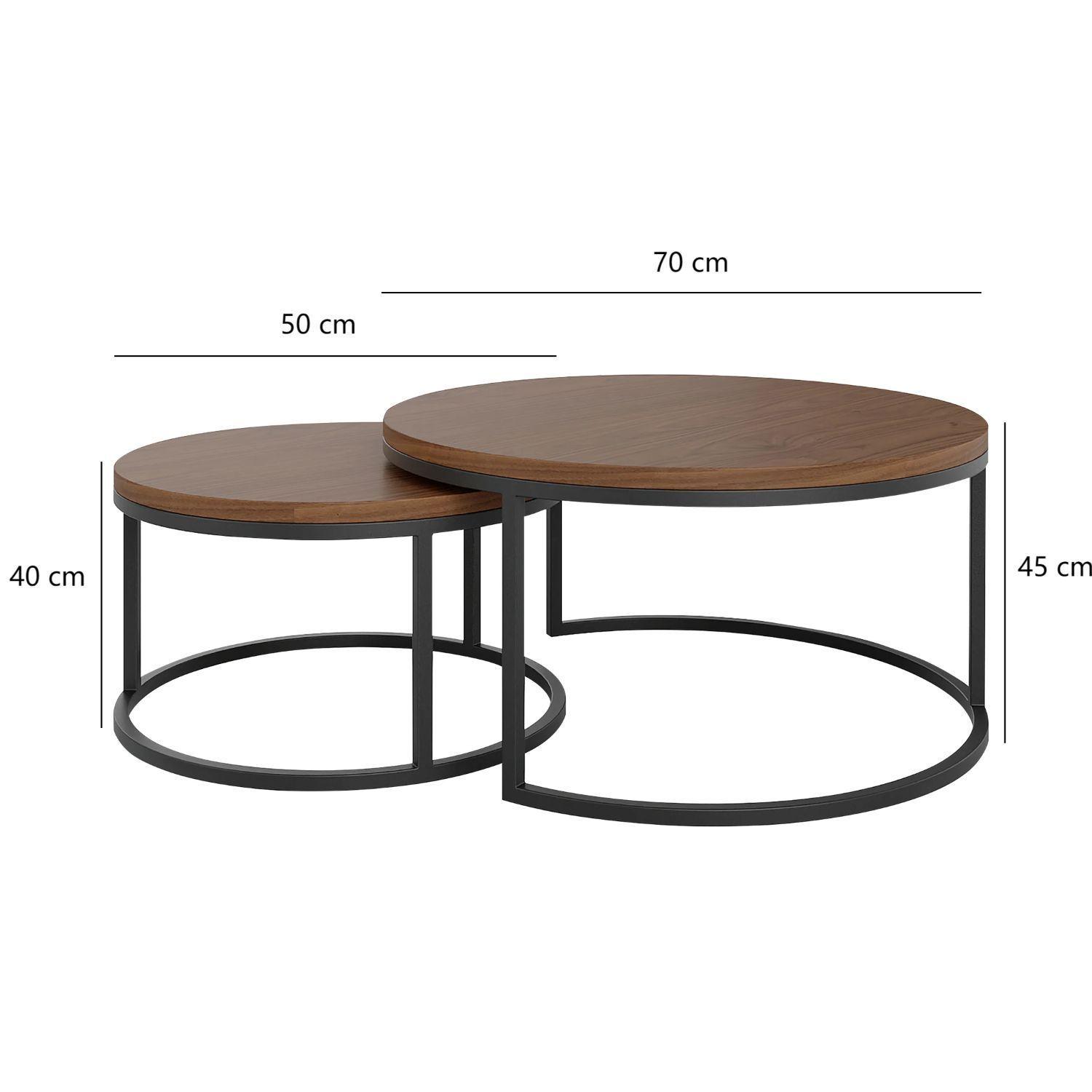 Mesa de Centro Redonda Kien 2pcs Dia 50 70 cm-7