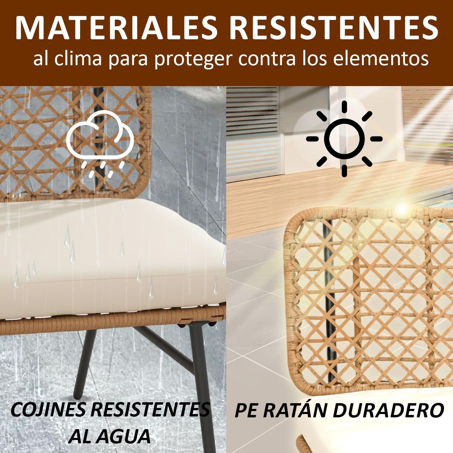 Juego de Living de Terraza 4 Personas de Ratan sintetico-5