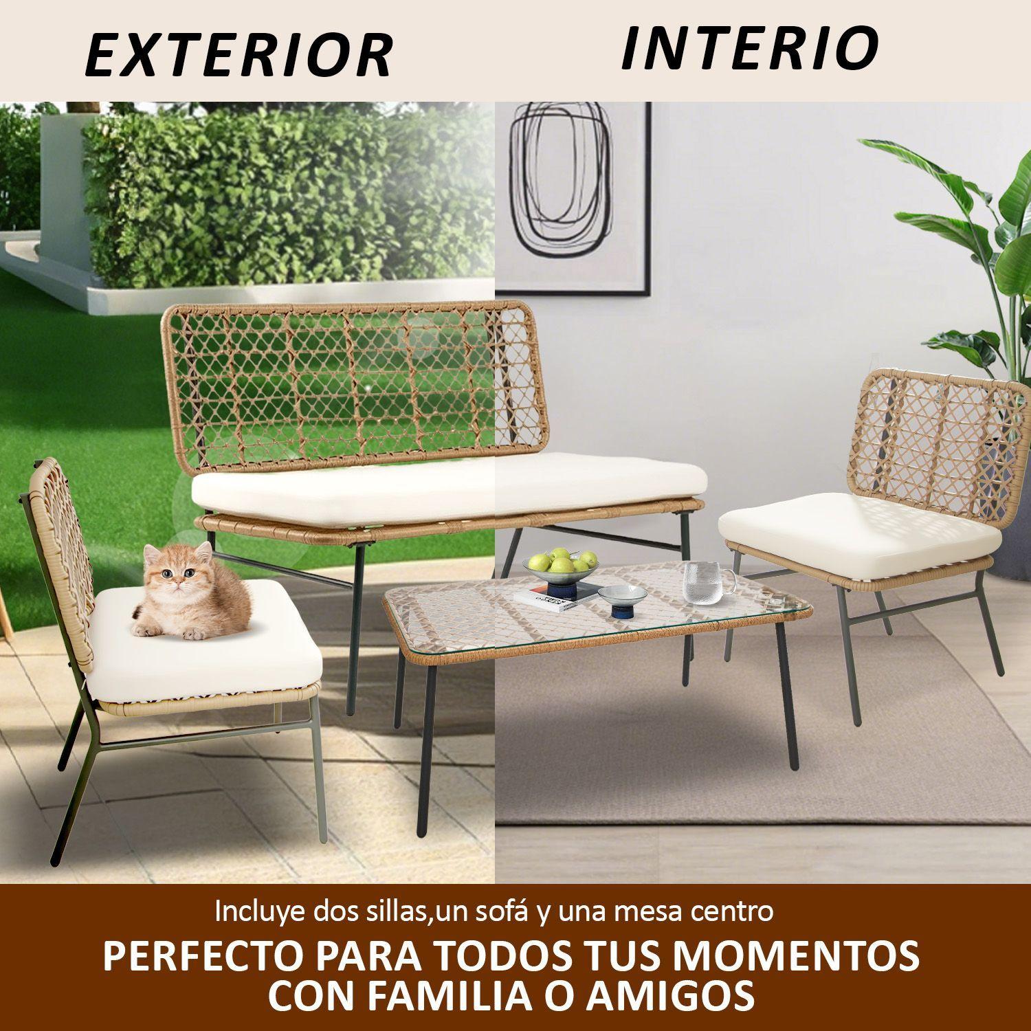 Juego de Living de Terraza 4 Personas de Ratan sintetico-6