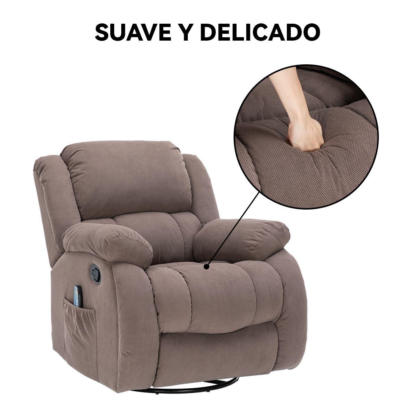 Berger Reclinable con Masajes Y Calefaccion Tela Cafe-5