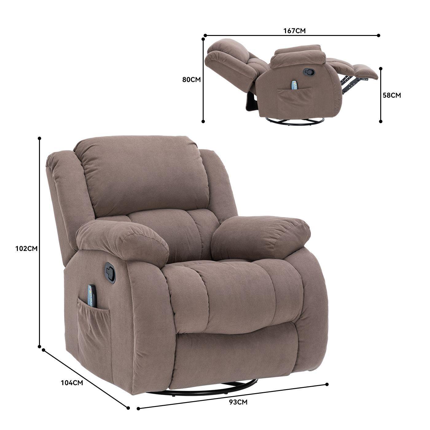 Berger Reclinable con Masajes Y Calefaccion Tela Cafe-6