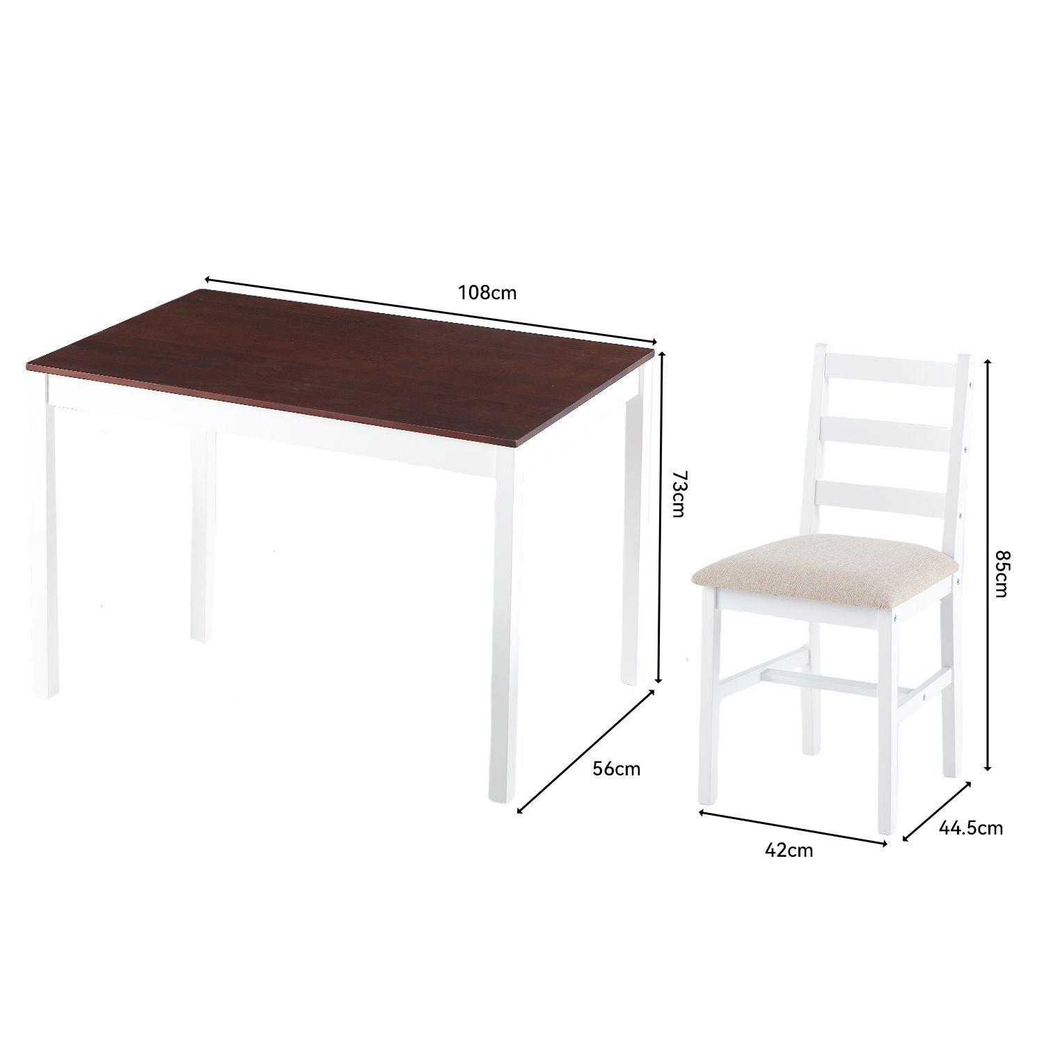Juego de Comedor 4 Sillas Mesa Rectangular Moderno 108x73x56cm-7