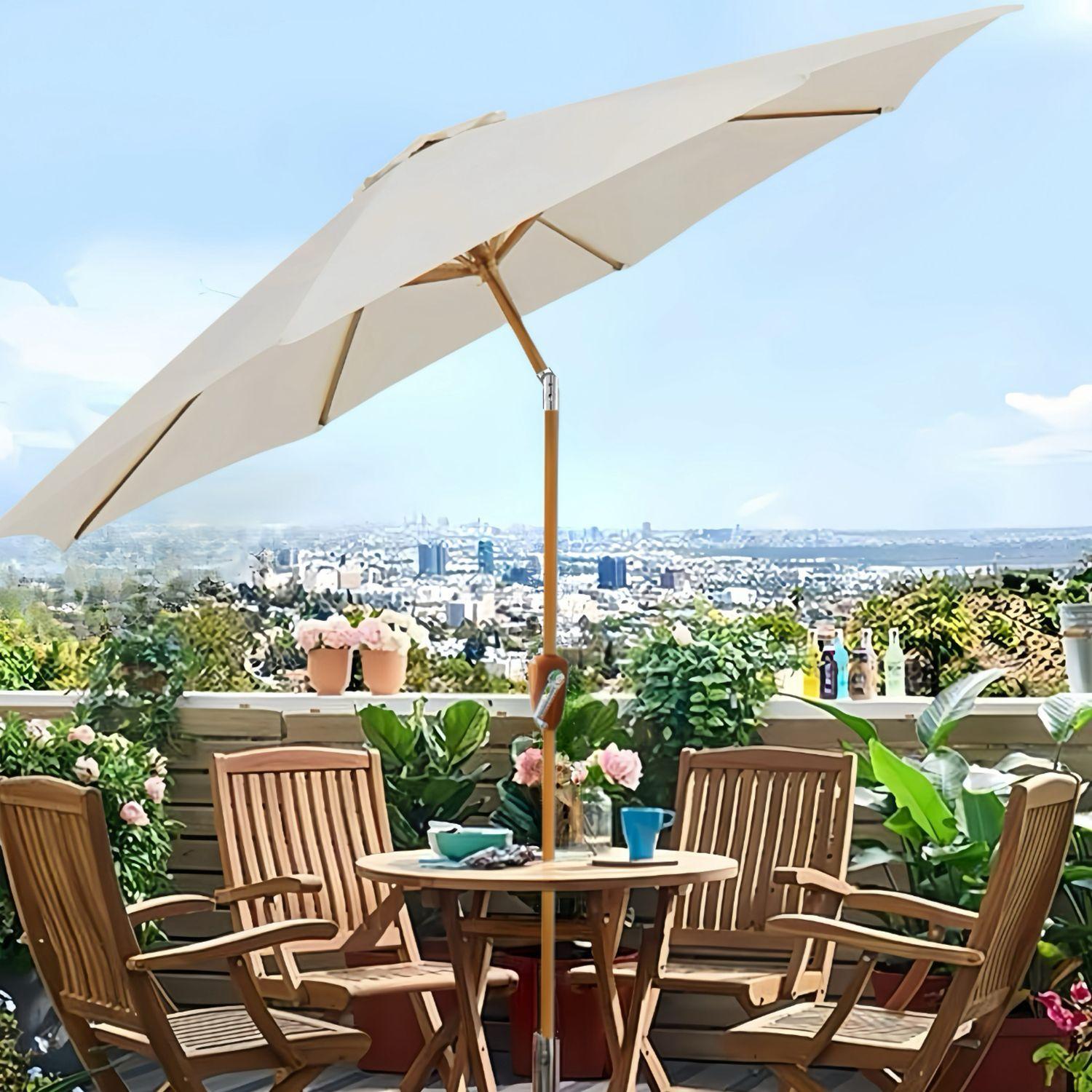 Quitasol con Manivela para Elevaci n UV Impermeable 260cm-4