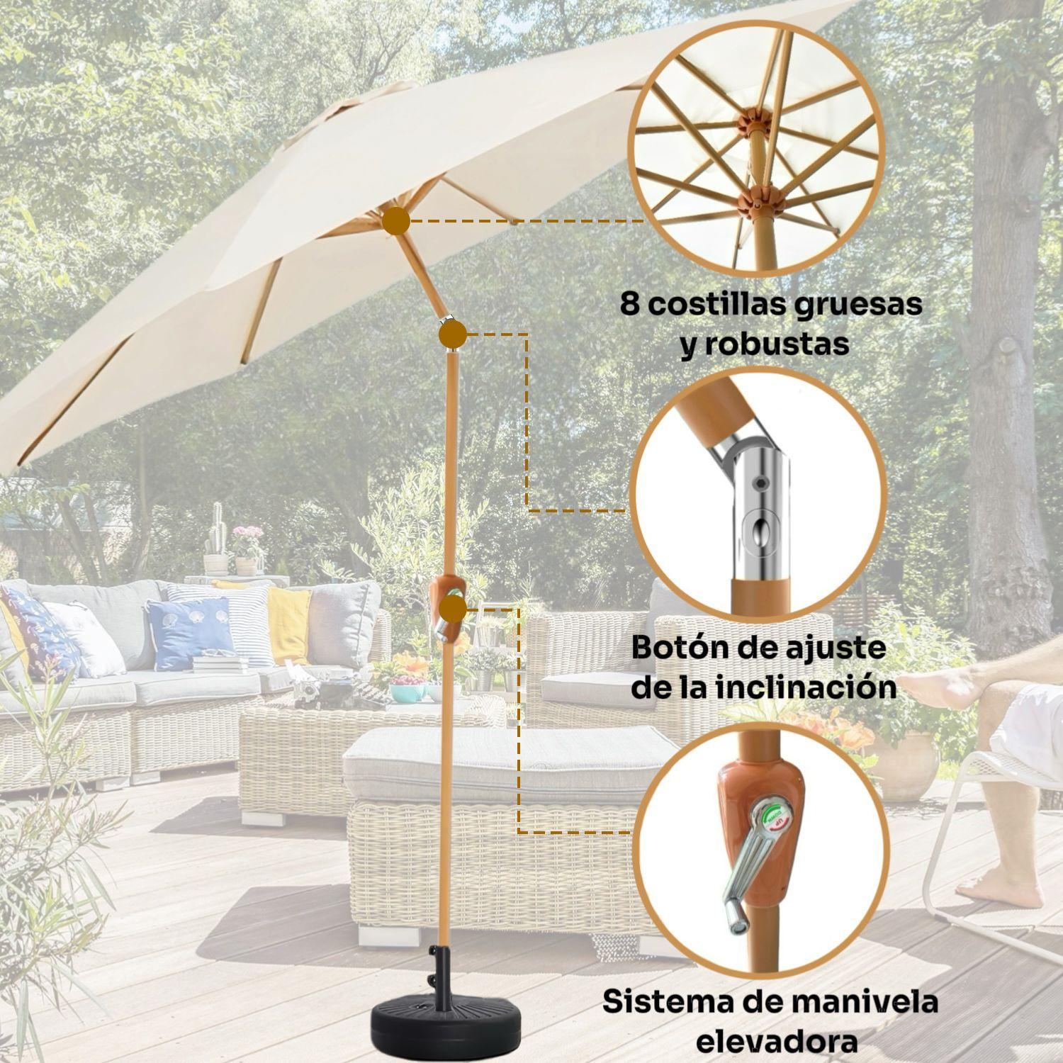Quitasol con Manivela para Elevaci n UV Impermeable 260cm-7