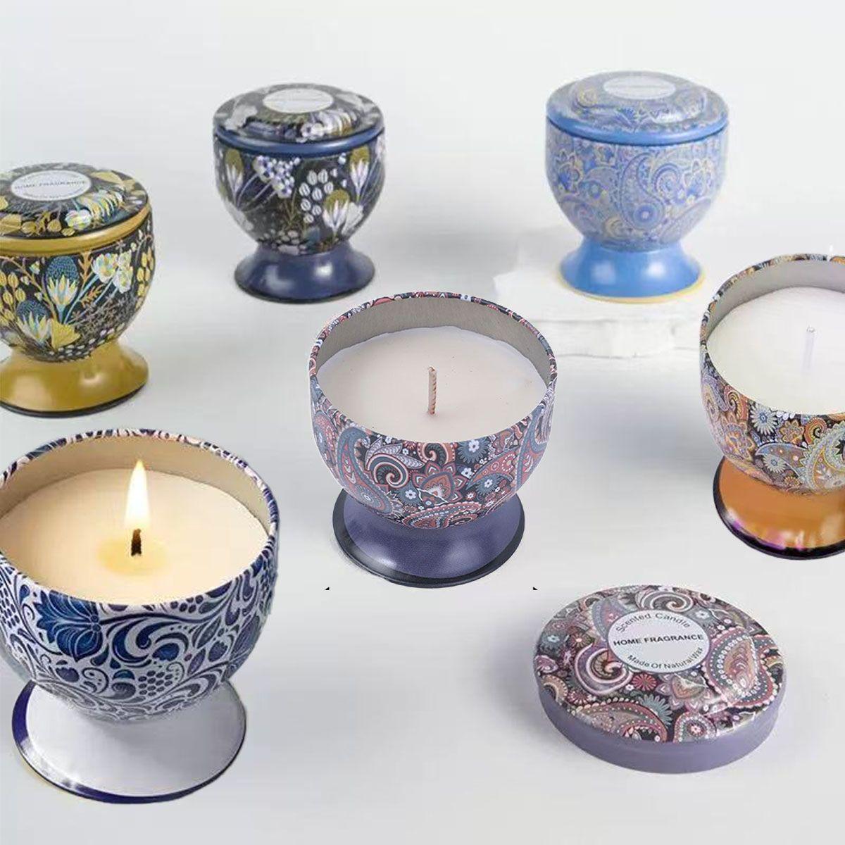 Set 4 Velas Lata De Regalo Para Velas Aromaticas Artisticas-2