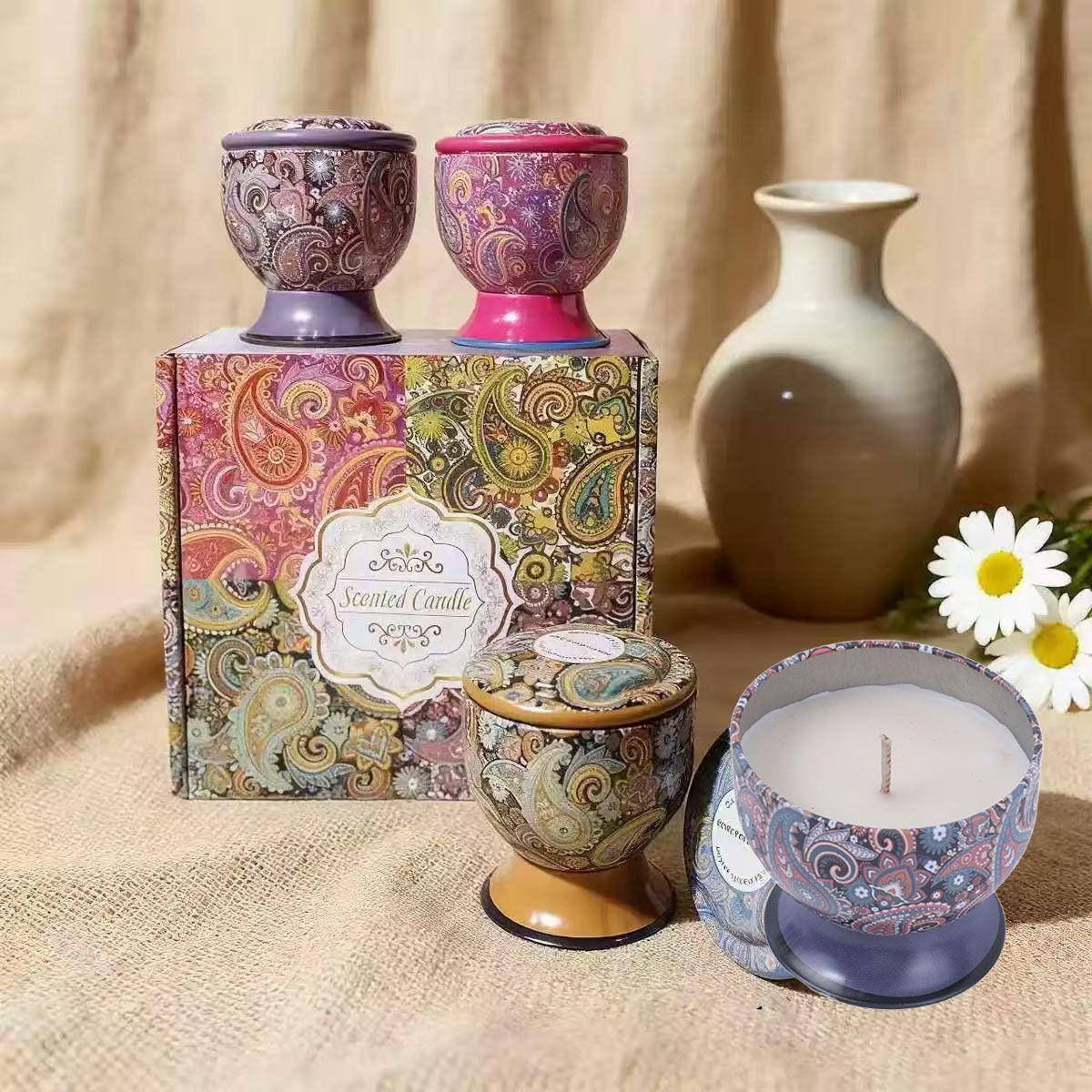 Set 4 Velas Lata De Regalo Para Velas Aromaticas Artisticas-3