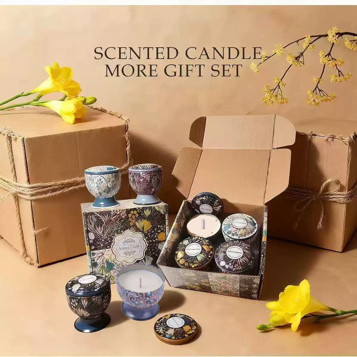 Set 4 Velas Lata De Regalo Para Velas Aromaticas Artisticas-4