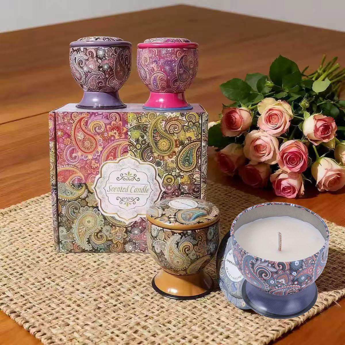 Set 4 Velas Lata De Regalo Para Velas Aromaticas Artisticas-5