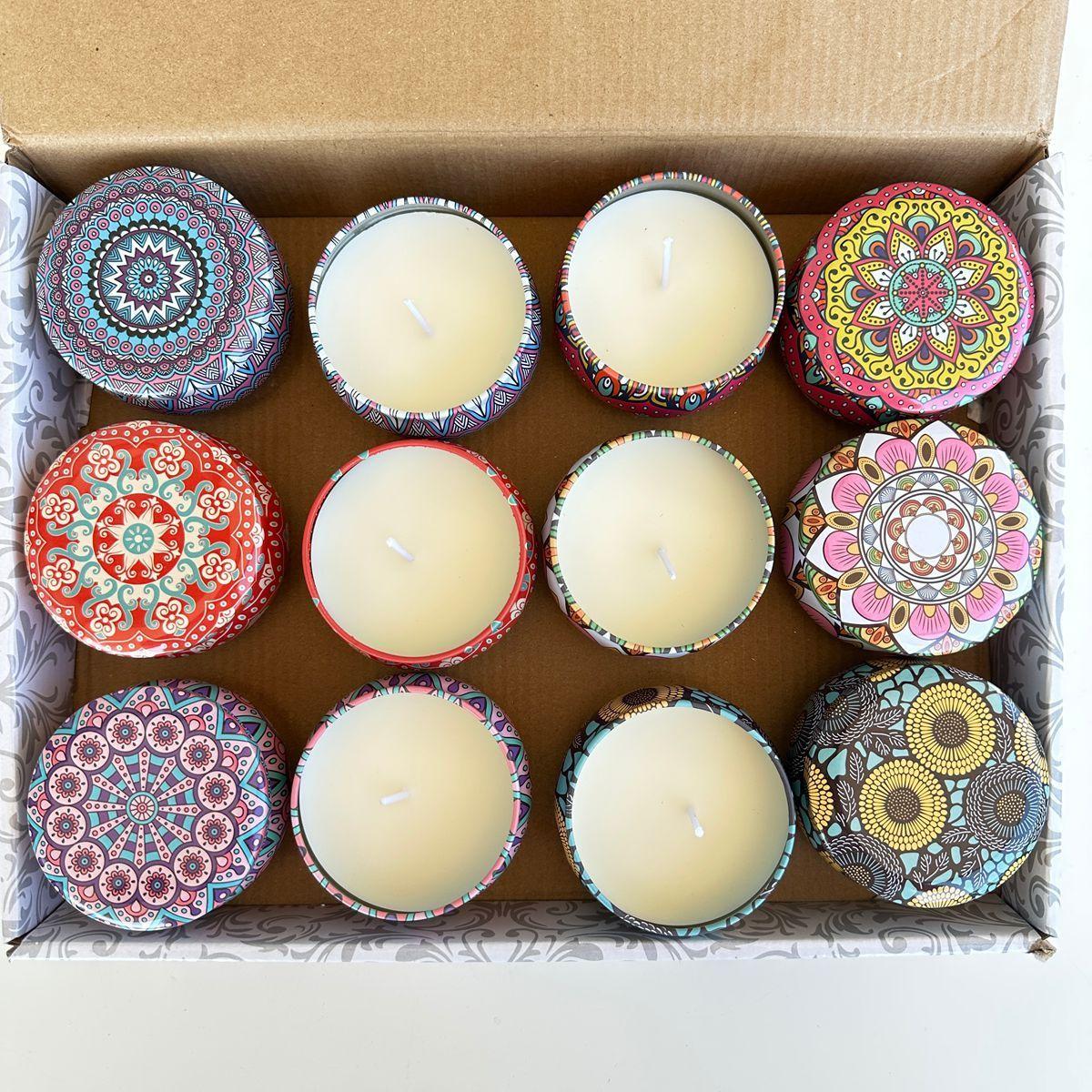 12 pcs 7x7x4 5 cm latas Caja de regalo para velas aromaticas exoticas-1