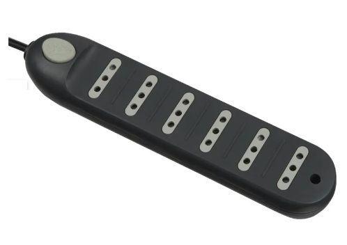 Alargador Negro 6 Tomas 5metros Con Switch Encendido apagado Electraline-1