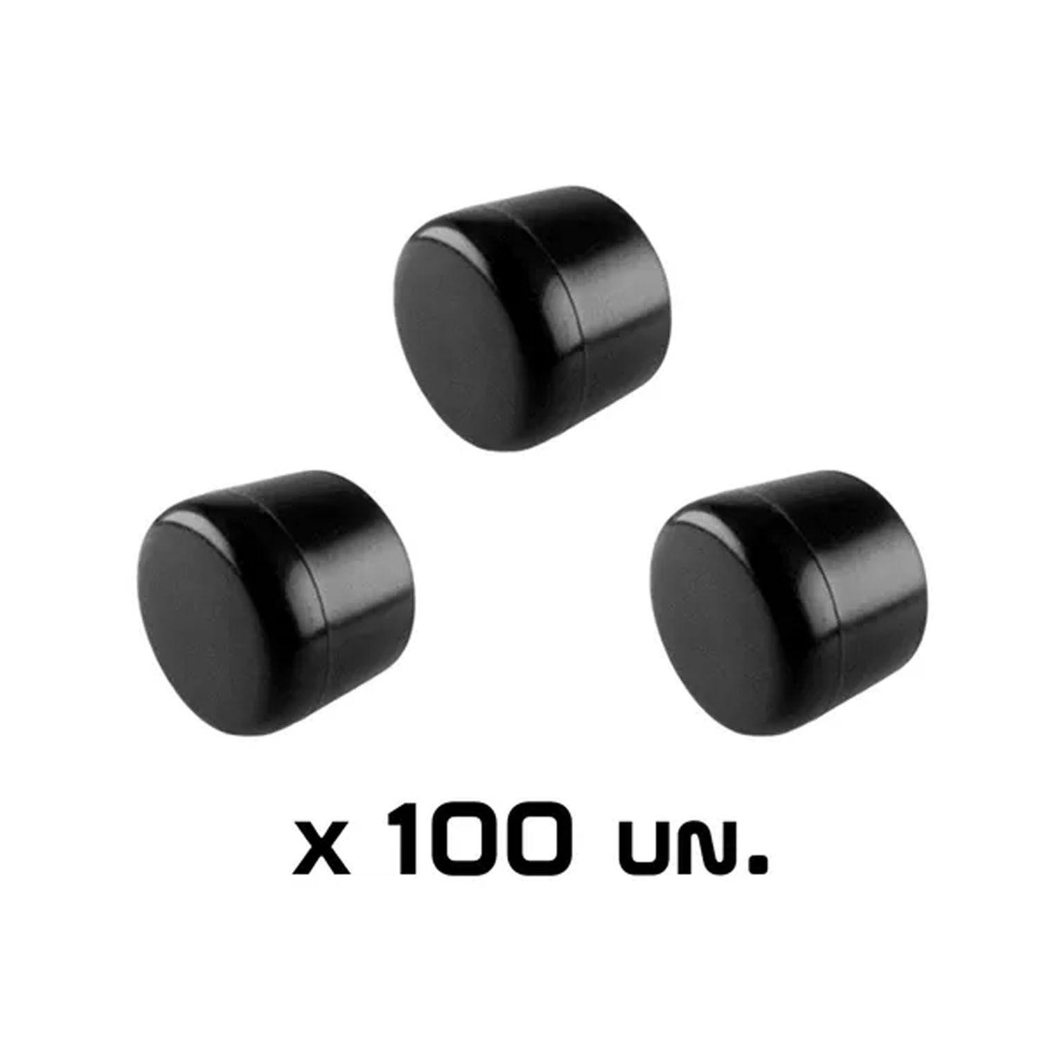 Regatón Plástico Redondo 7/8" Exterior - Negro - 100 Unidades-2