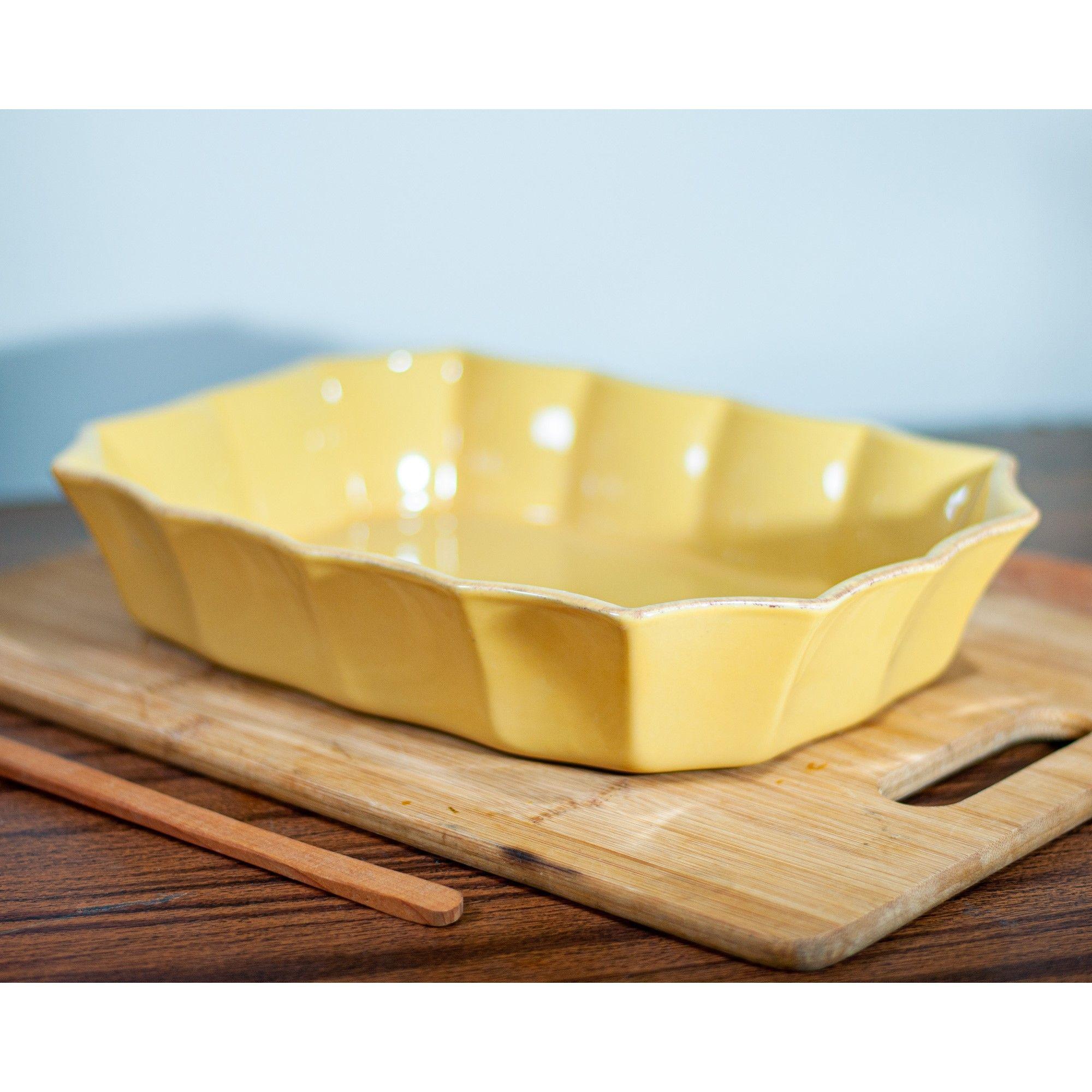 Fuente de Ceramica p/horno tipo Gres P350 - Mostaza-1