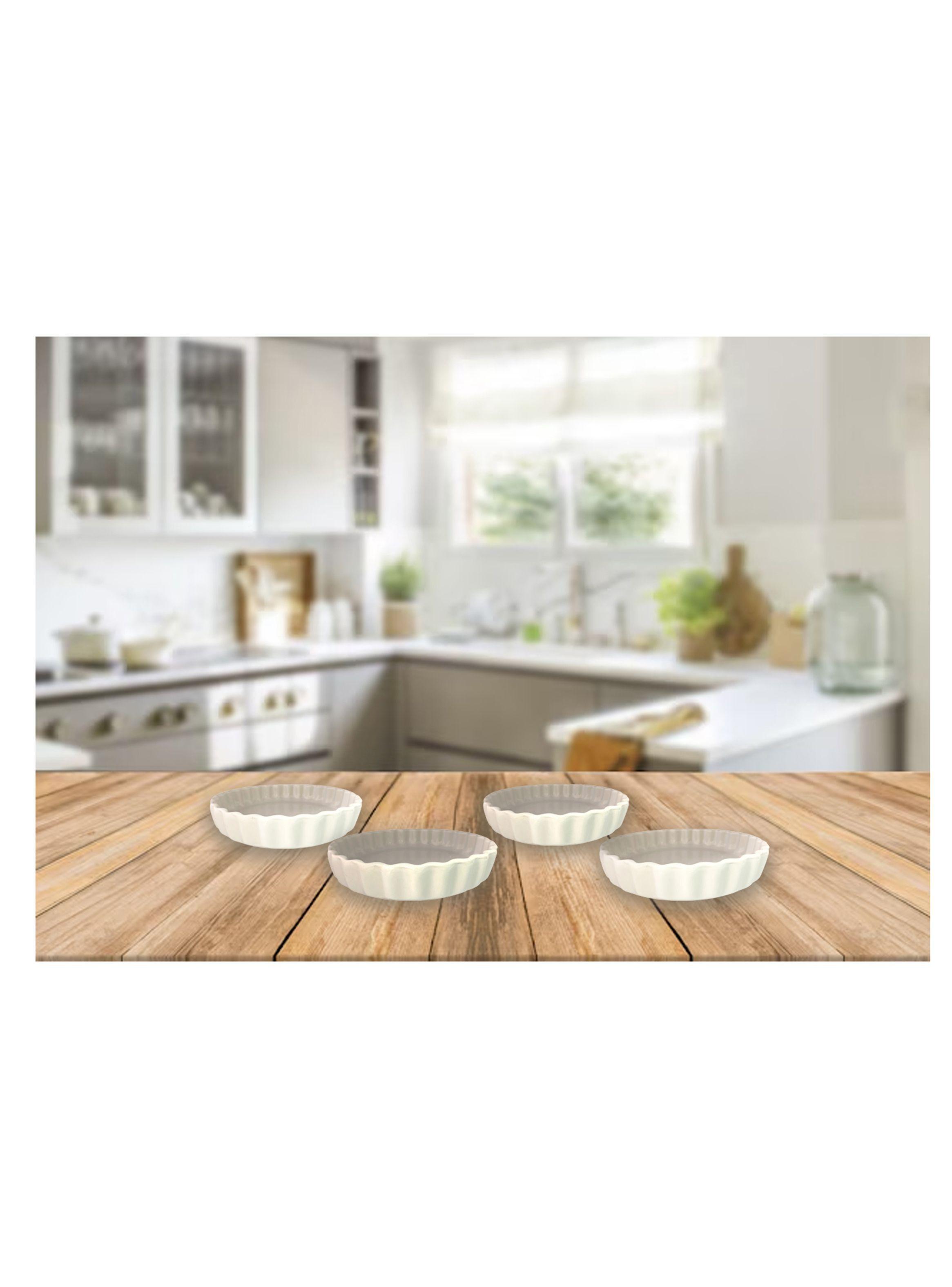 Pack 4 Fuentes de Cerámica p/horno tipo Gres-P-0123-BL-3