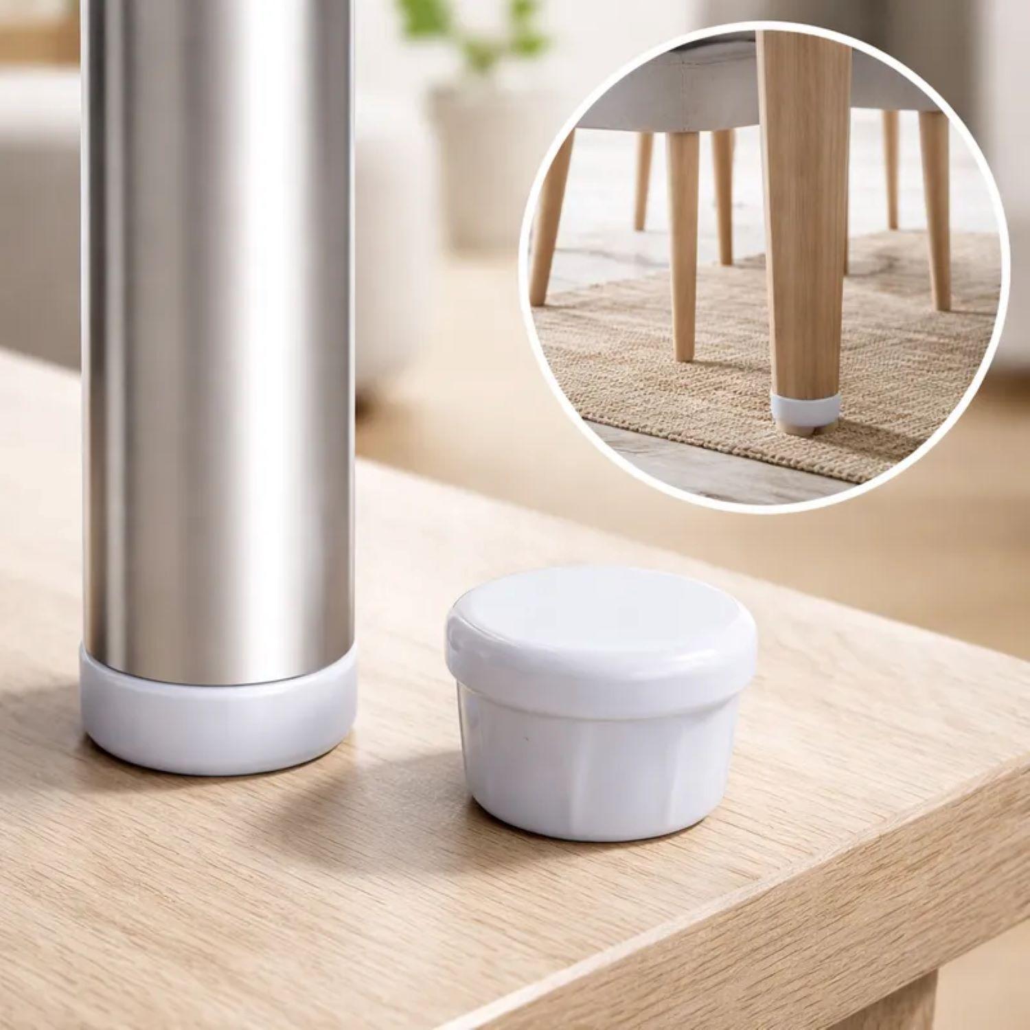 Regatón Plástico Redondo 7/8" Interior - Blanco - 100 unidades-2