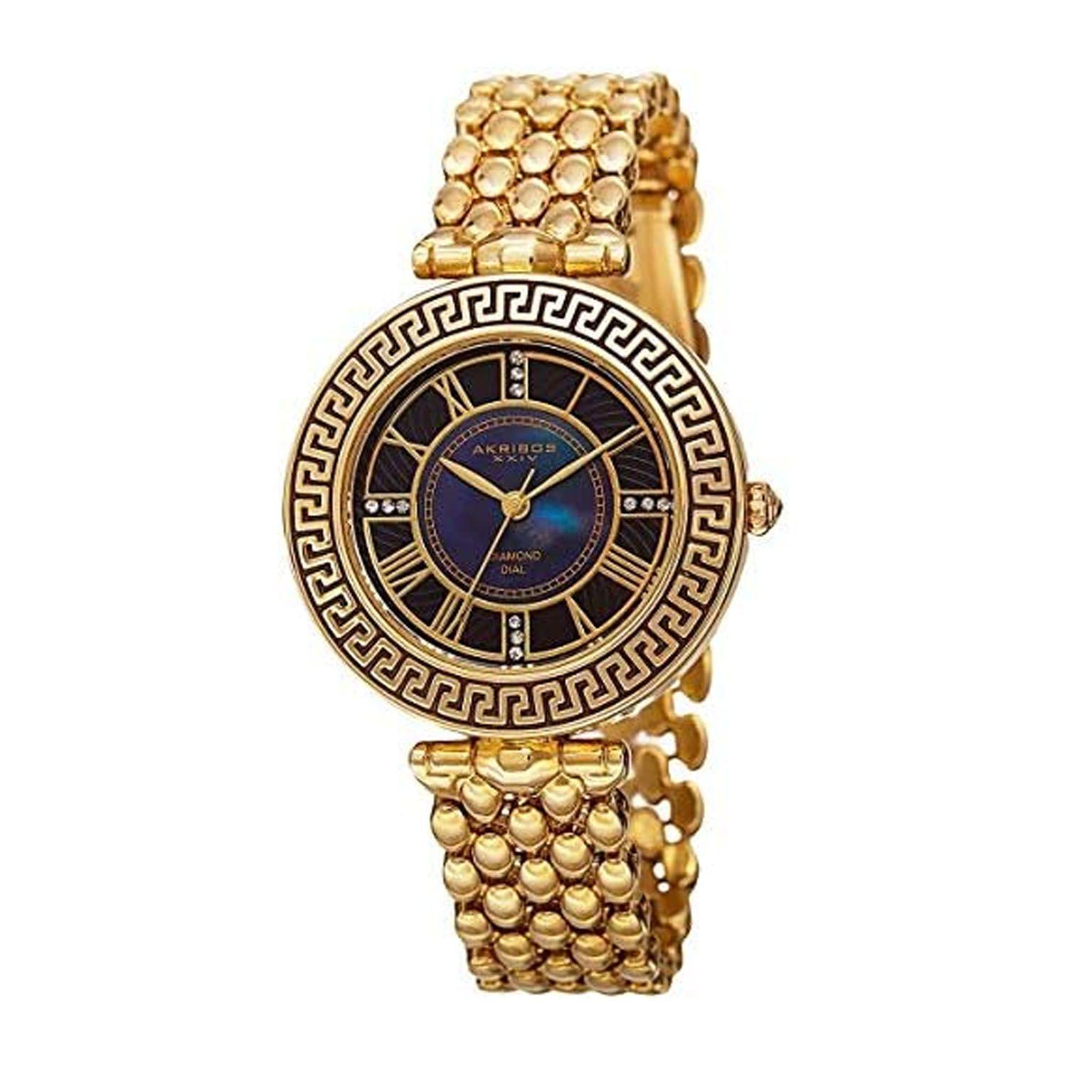 Reloj Análogo Akribos para Mujer, dorado, esfera Nacar-0