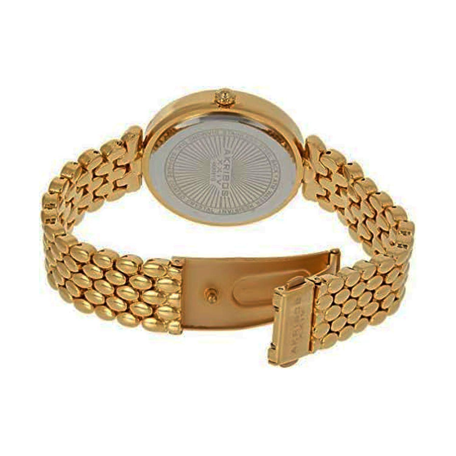 Reloj Análogo Akribos para Mujer, dorado, esfera Nacar-3