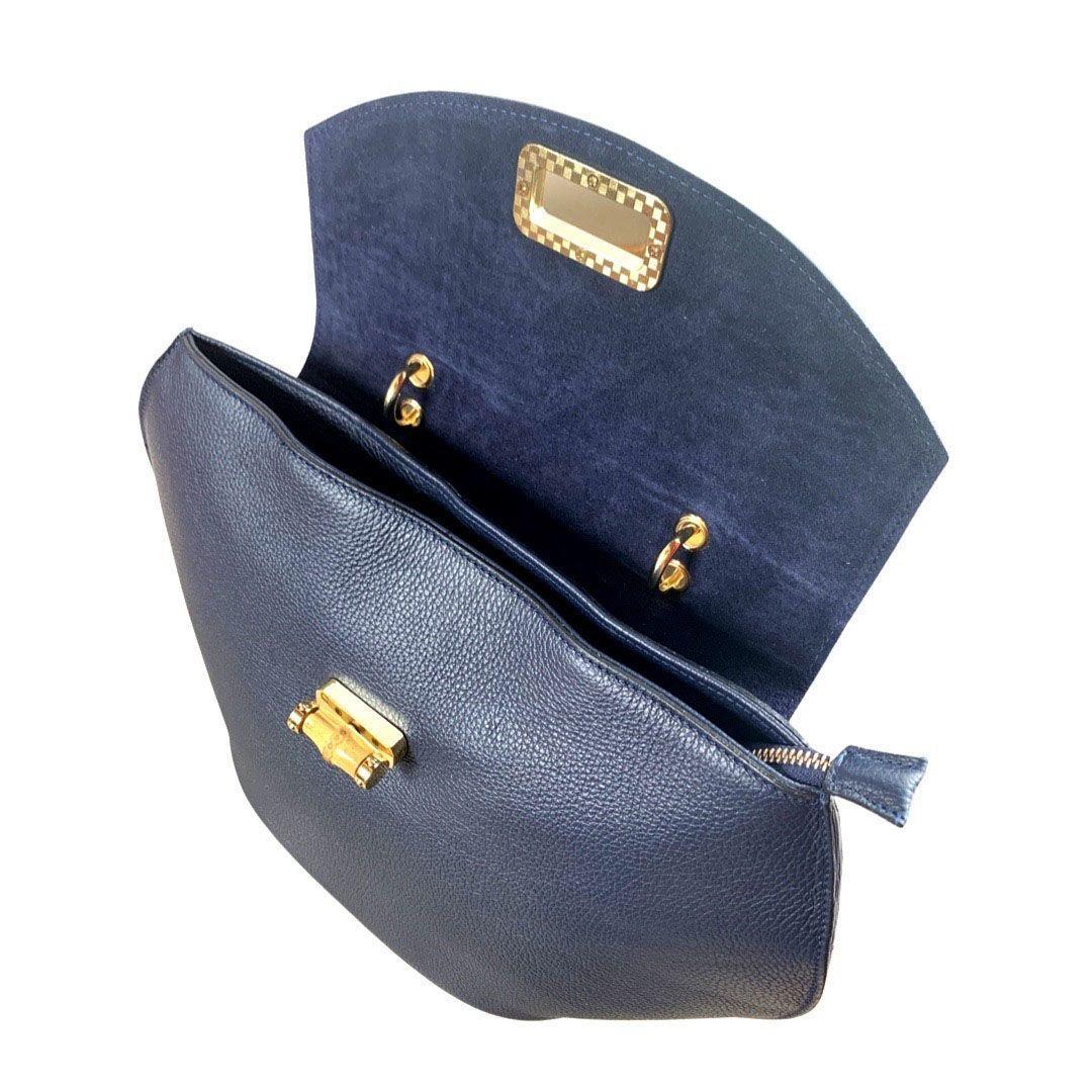 Cartera  Azul   100% cuero-  Mod:   BSM-MGS-201-2