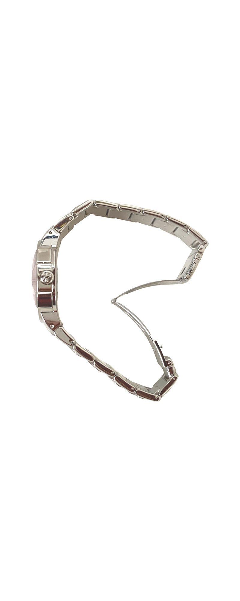 Reloj Análogo Clásico Exté Plateado Esfera Roja-4