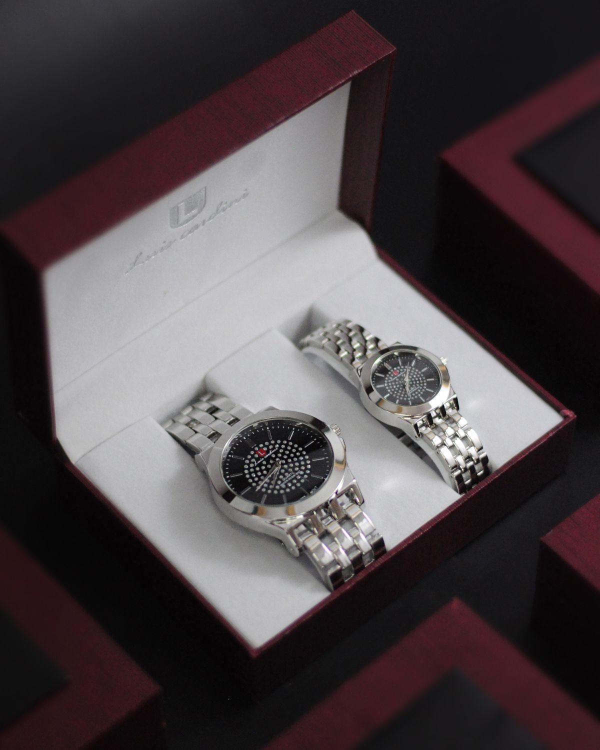 Set par de relojes, Luis Cardini Mod: 2276-PL-NE-2