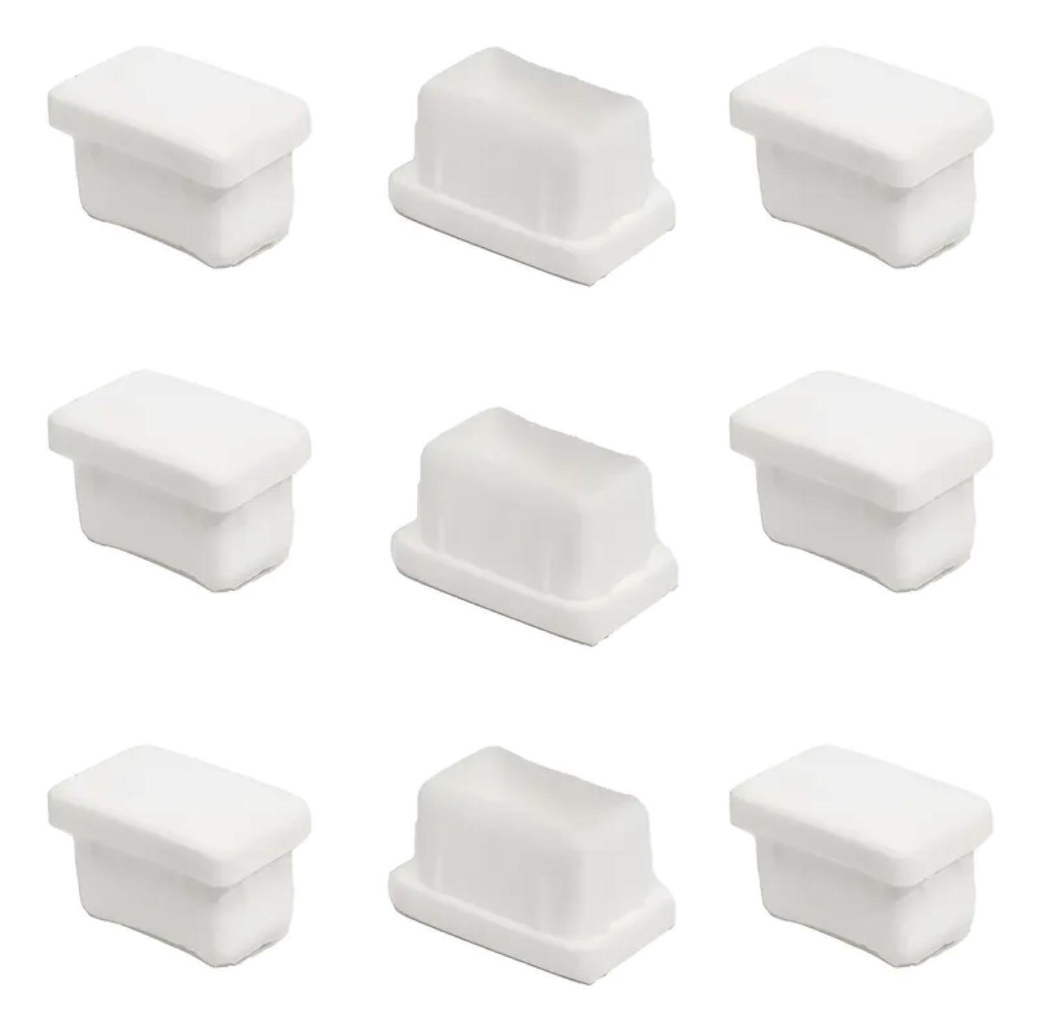 Regatón Plástico Rectangular 20x30 mm Blanco  -100 unidades-2