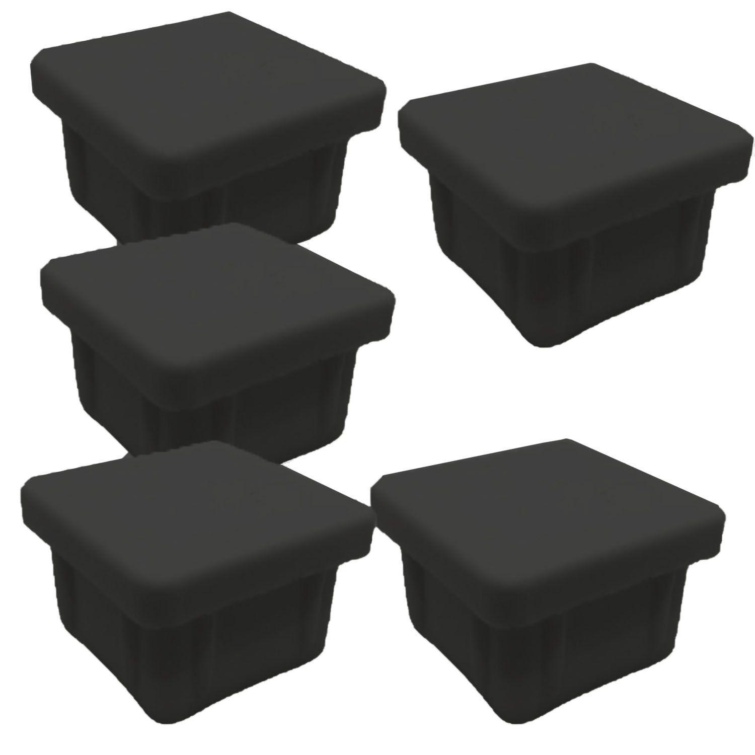 Regatón Plástico Cuadrado - 30x30 mm - Negro - 100 unidades-2