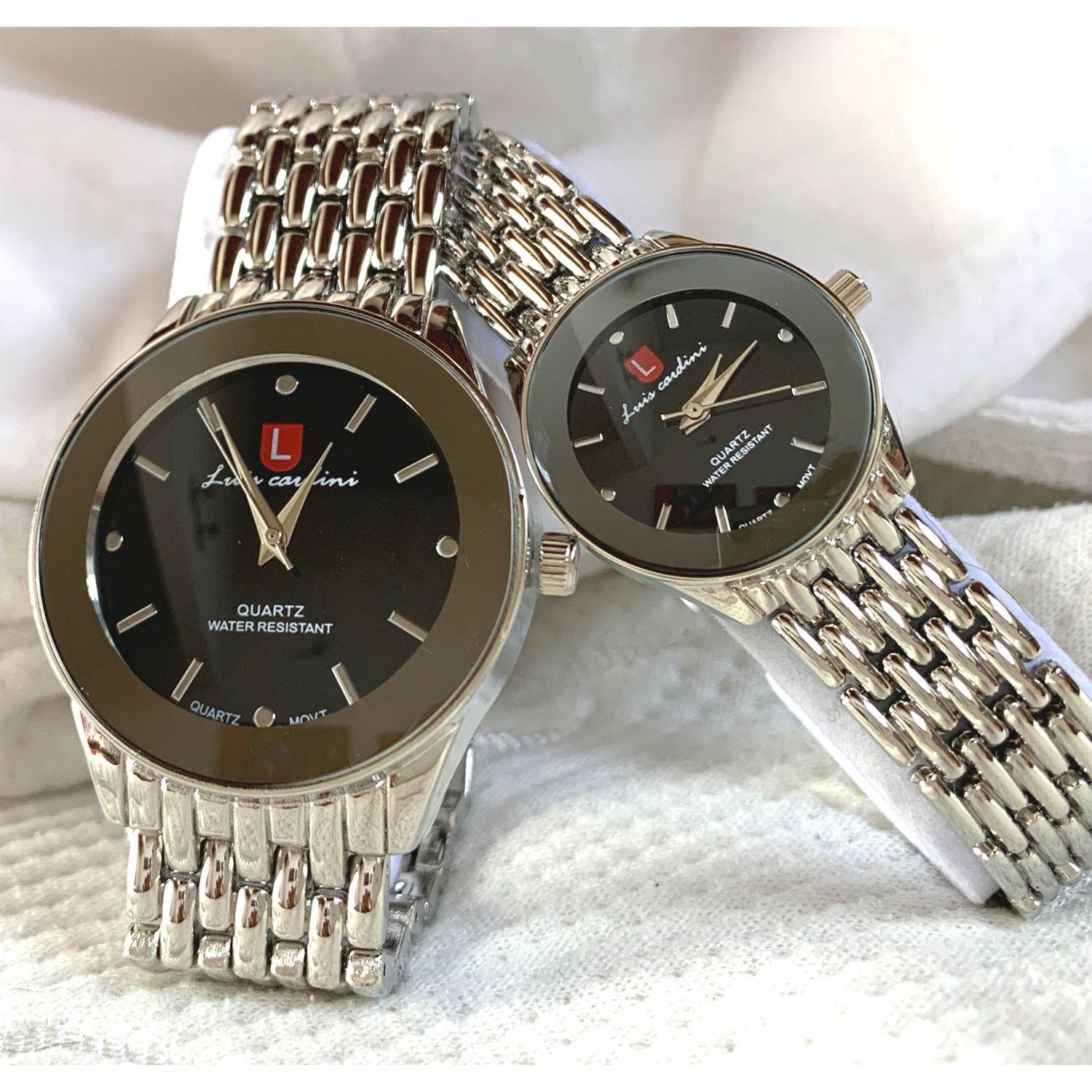 Set par de relojes Luis Cardini Mod 1566-PL-NE-5