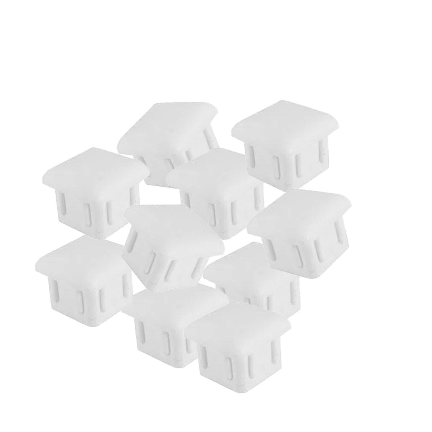 Regatón Plástico Cuadrado 25x25 mm Blanco - 100 unidades-2