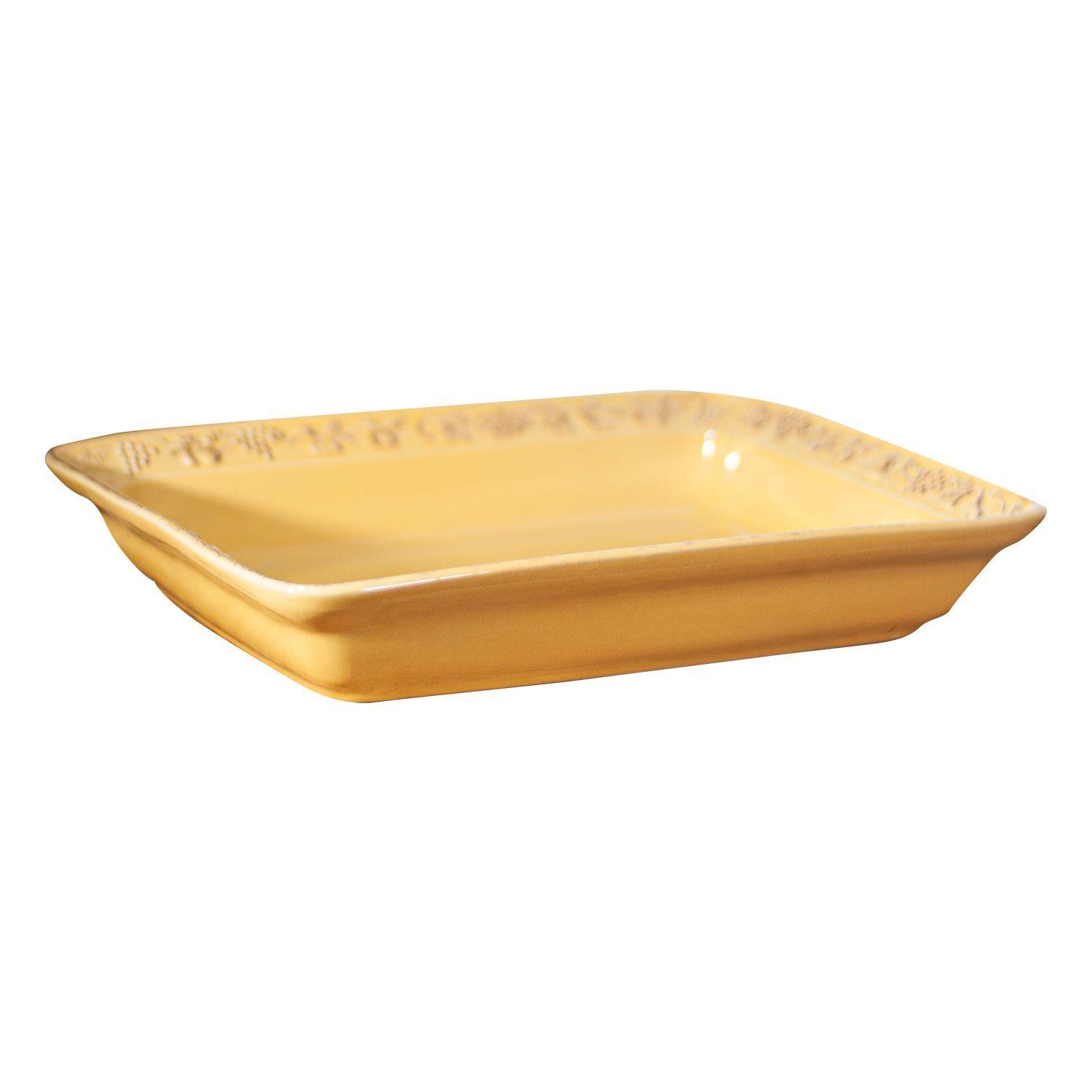 Fuente de Ceramica p/horno tipo Gres P148 - Mostaza-0