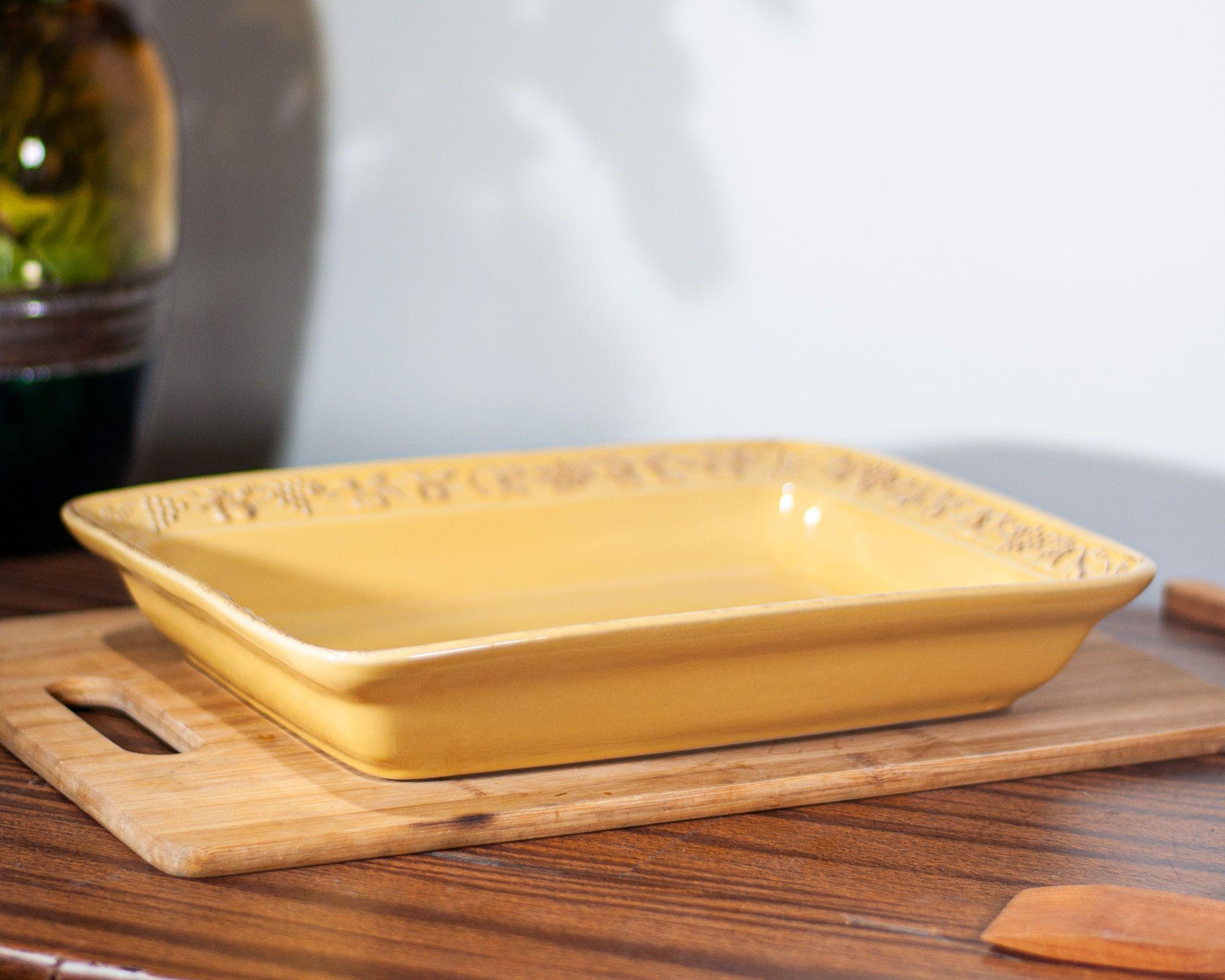 Fuente de Ceramica p/horno tipo Gres P148 - Mostaza-2