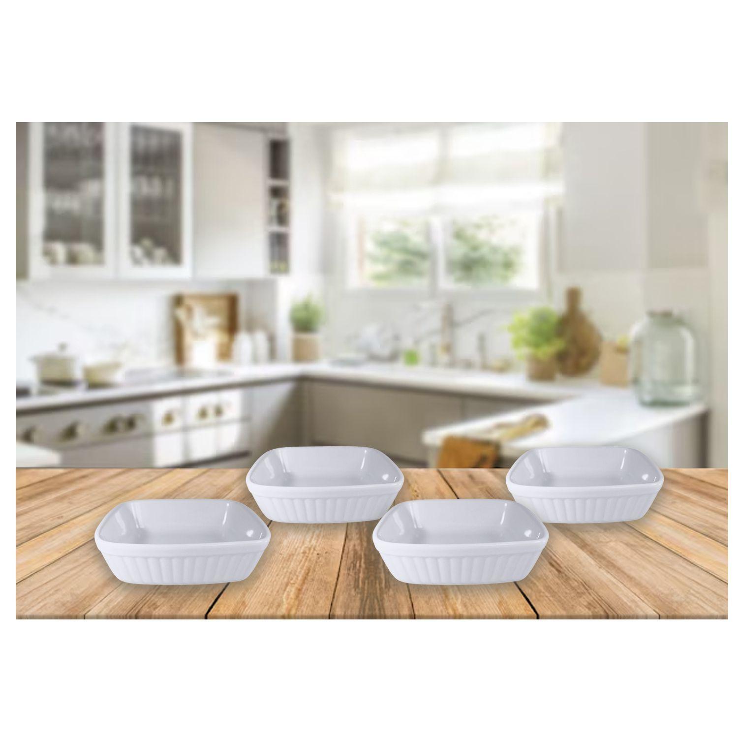 Pack 4 Fuentes de Cerámica p/horno tipo Gres-P-0056-BL-3