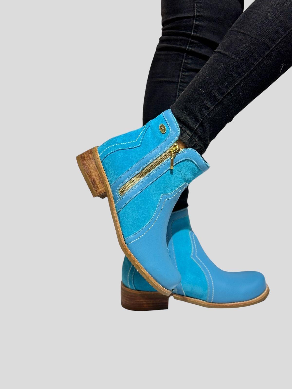 Botin Bea Turquesa Exotica-0