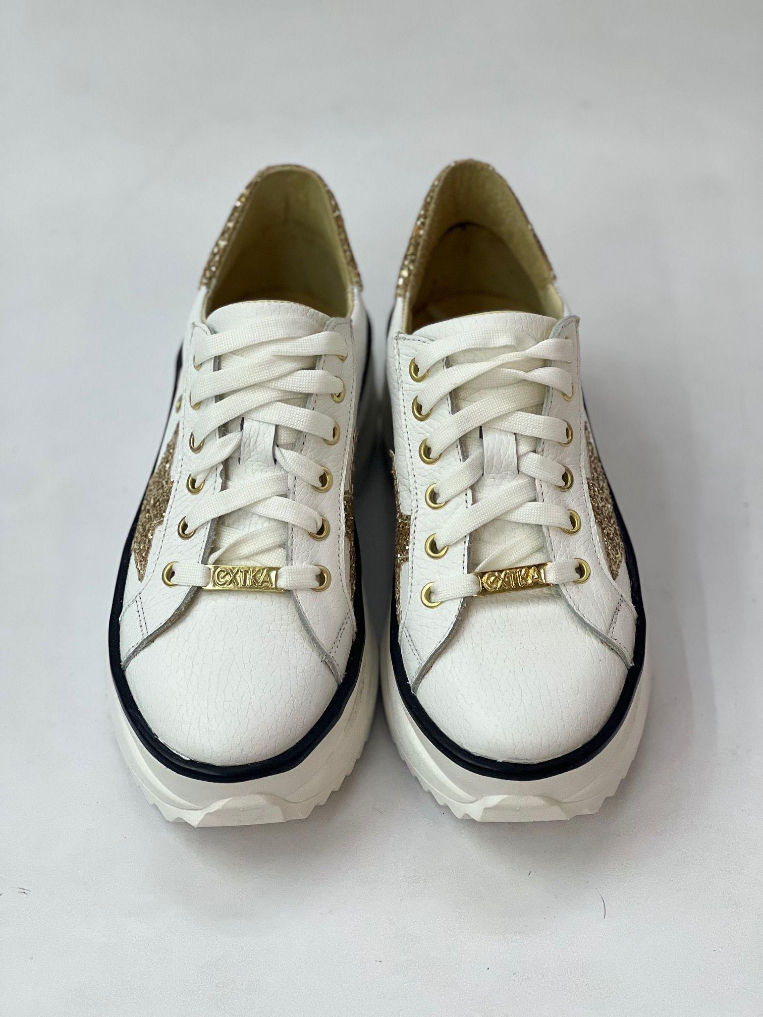 Zapatilla Stella Blanco Dorado Exotica-3