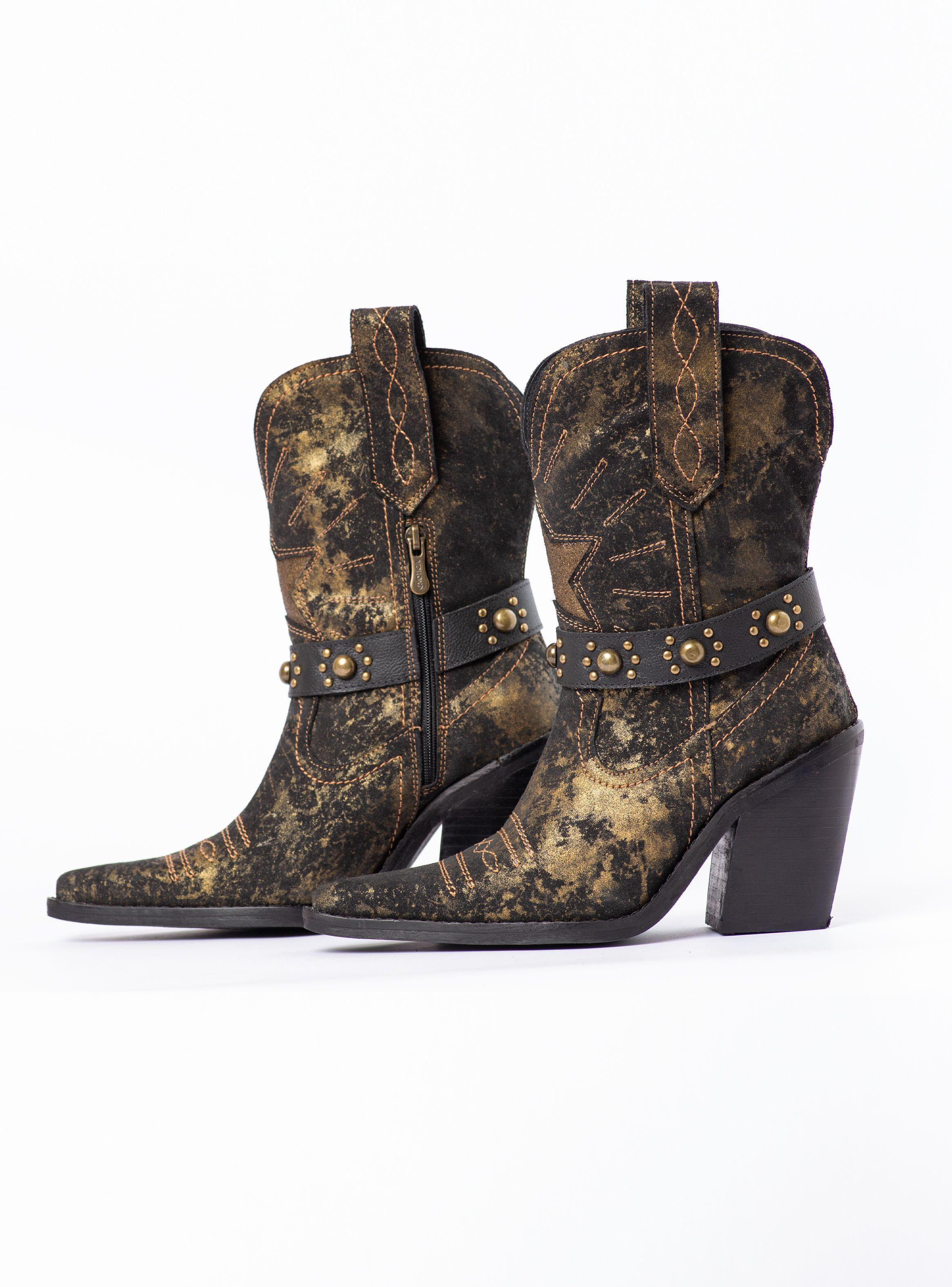 Bota Dalma Negro Bronce Exotica-4