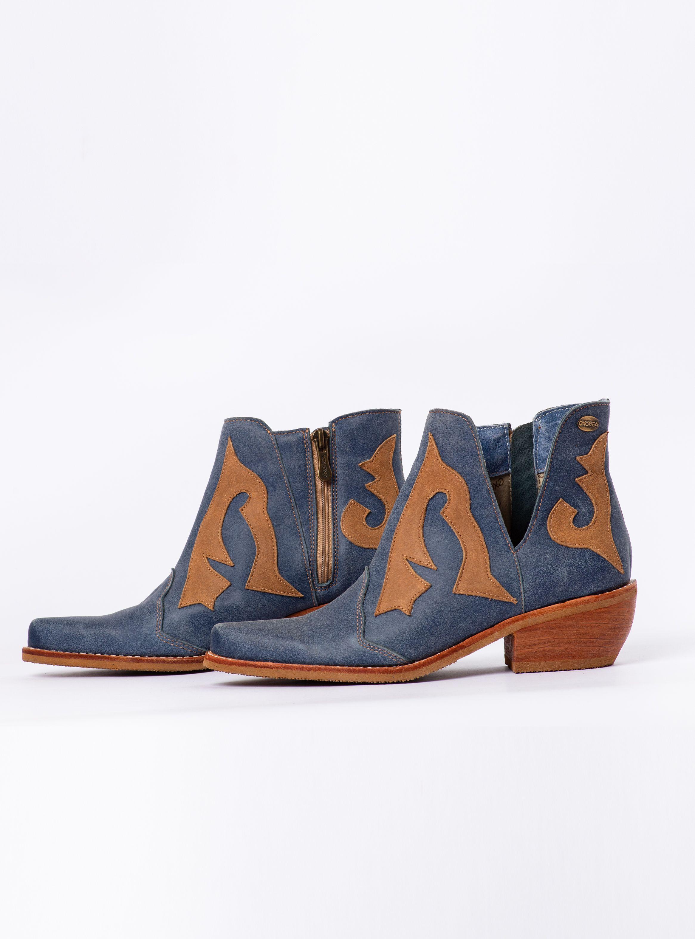 Botin Billy Azul Canela Exotica-3