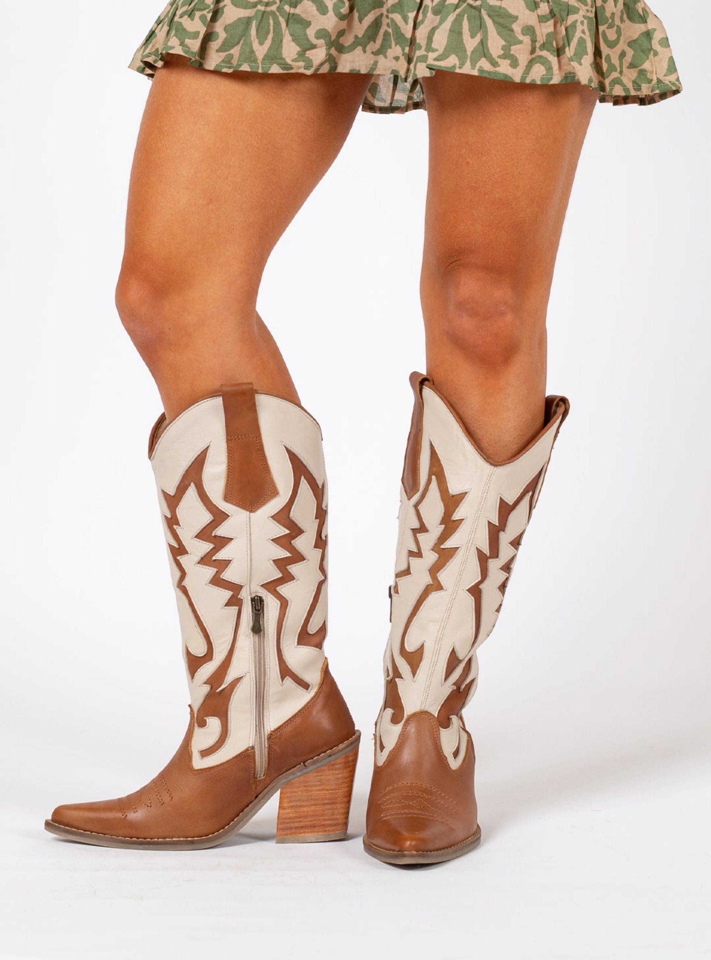 Bota Gina Canela Hueso Exotica-0