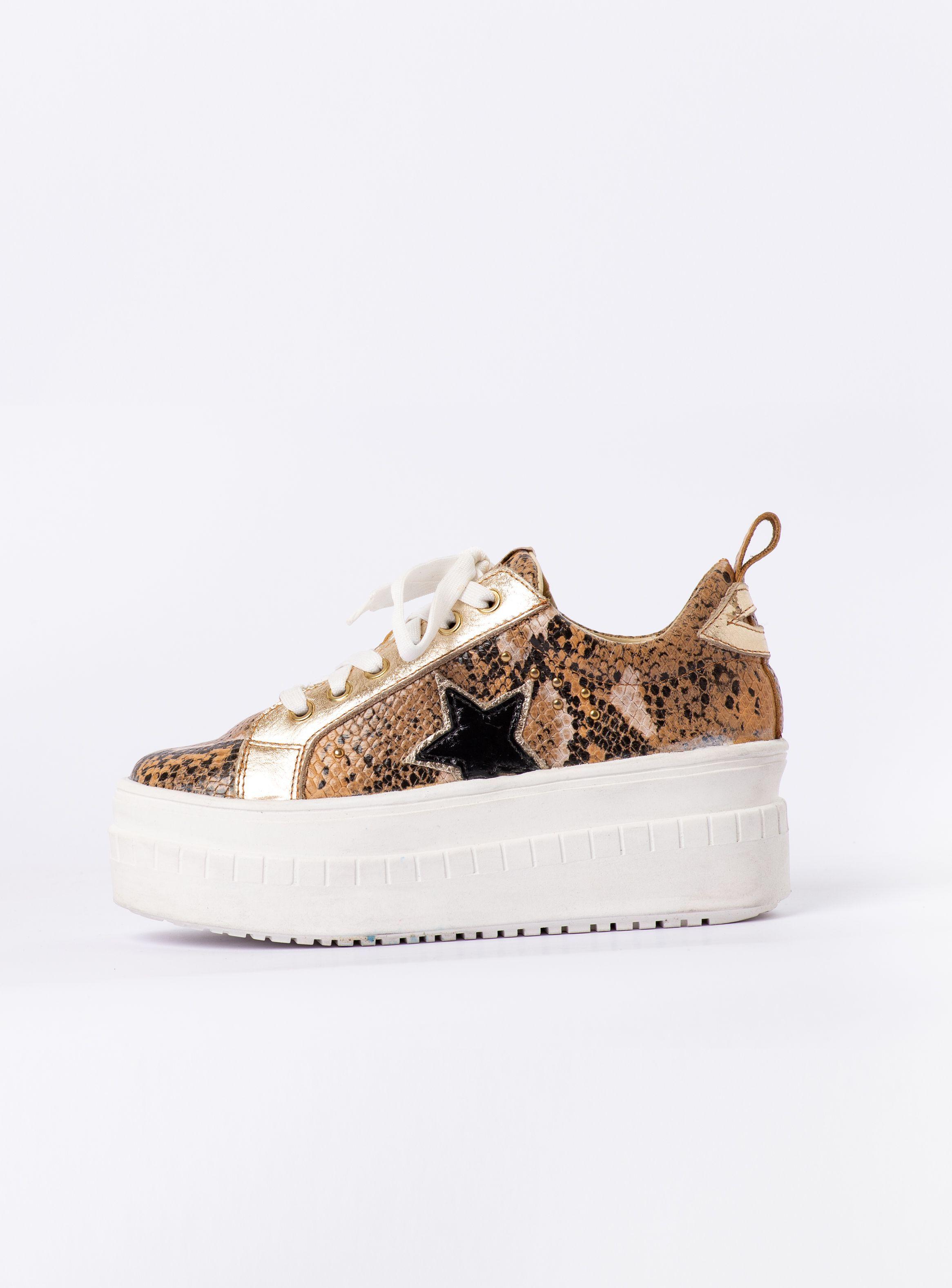 Zapatilla Holly Reptil Dorado Exotica-4