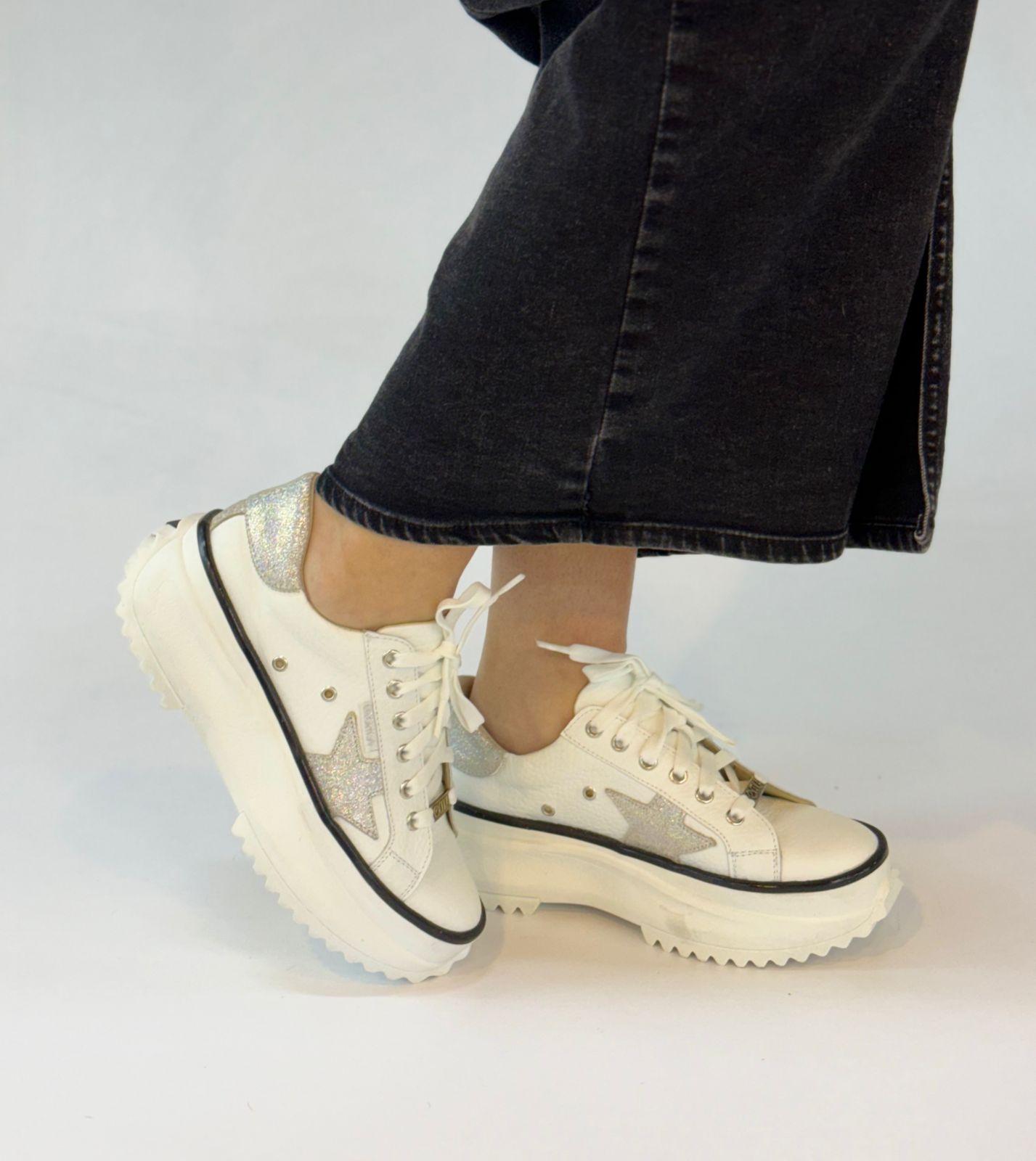 Zapatilla Stella Blanco Plata Exotica-2