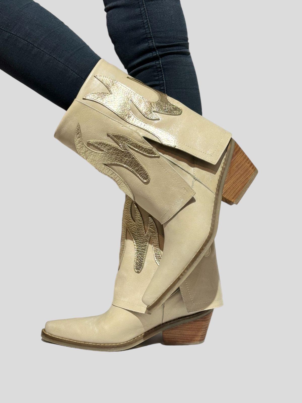 Bota Tessia Hueso Dorado Exotica-1