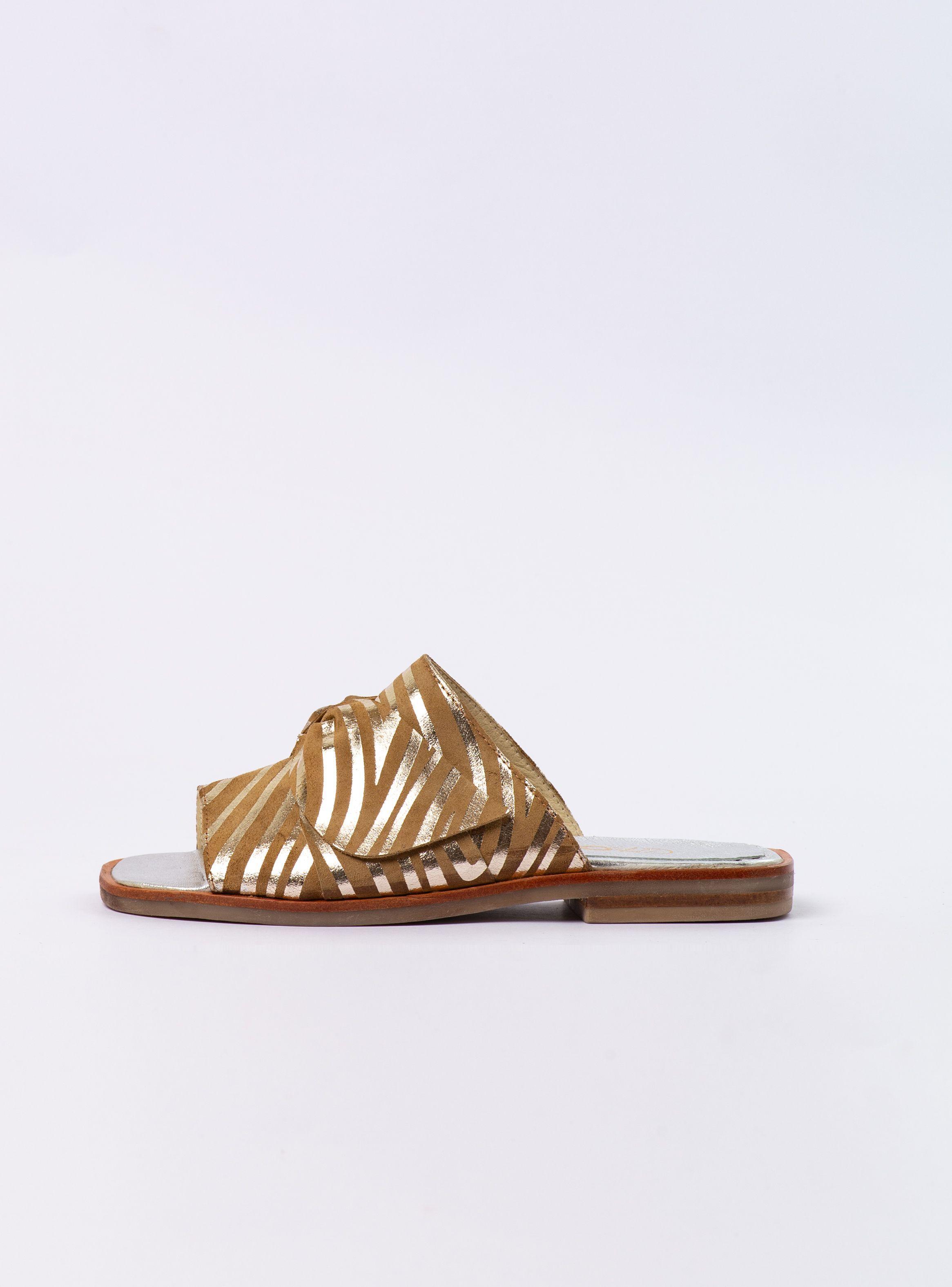 Sandalia Pame Cebra Dorado Exotica-4