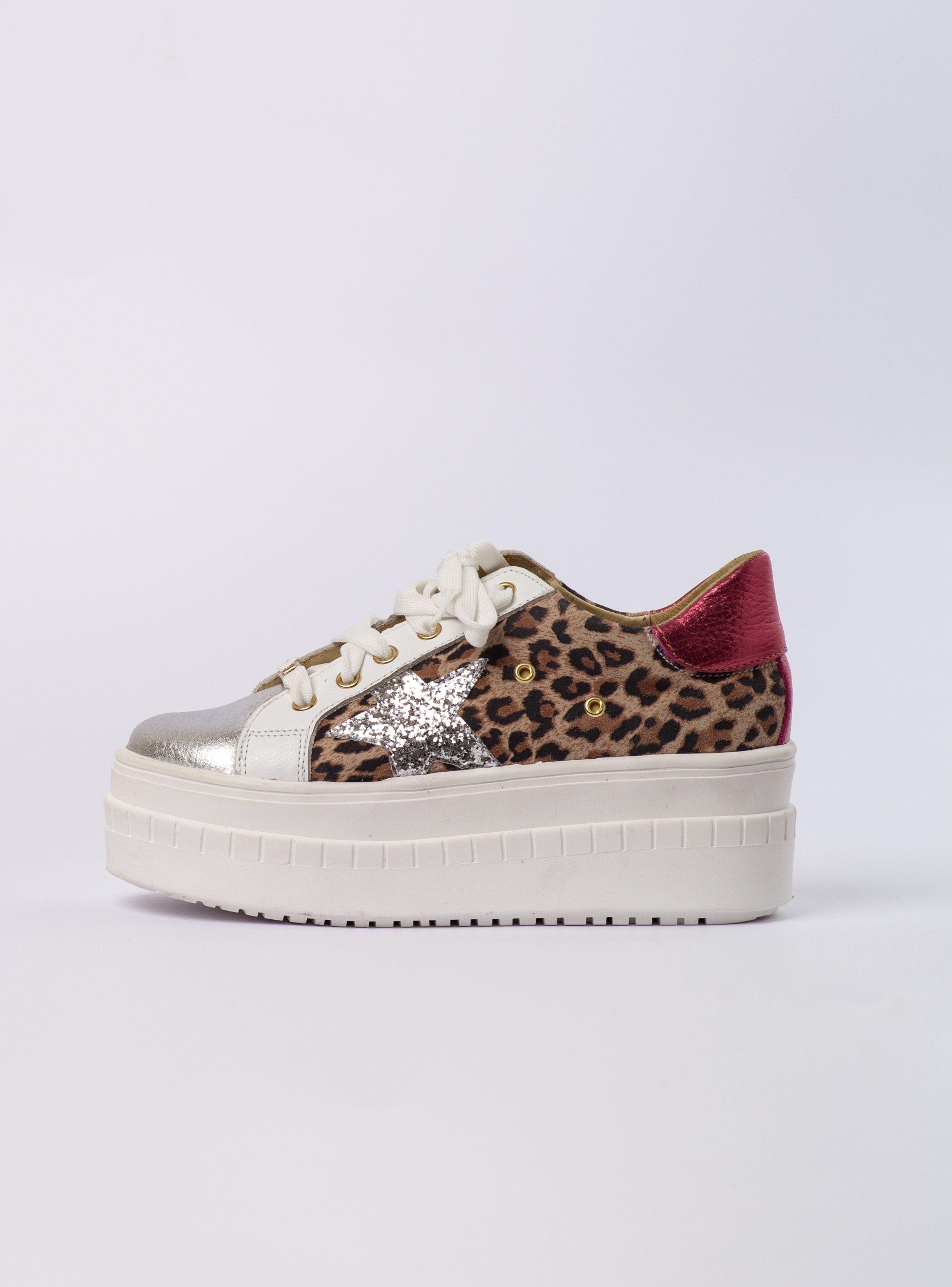 Zapatilla Bimba Fucsia/A. Print/Plata Exotica-4