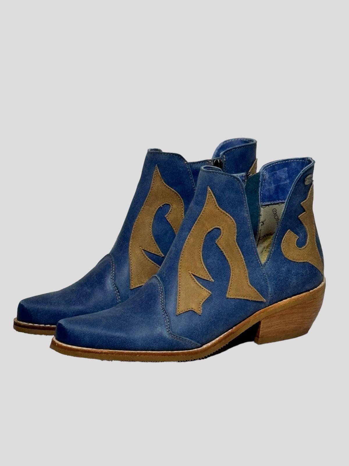 Botin Carmin Azul Exotica-0