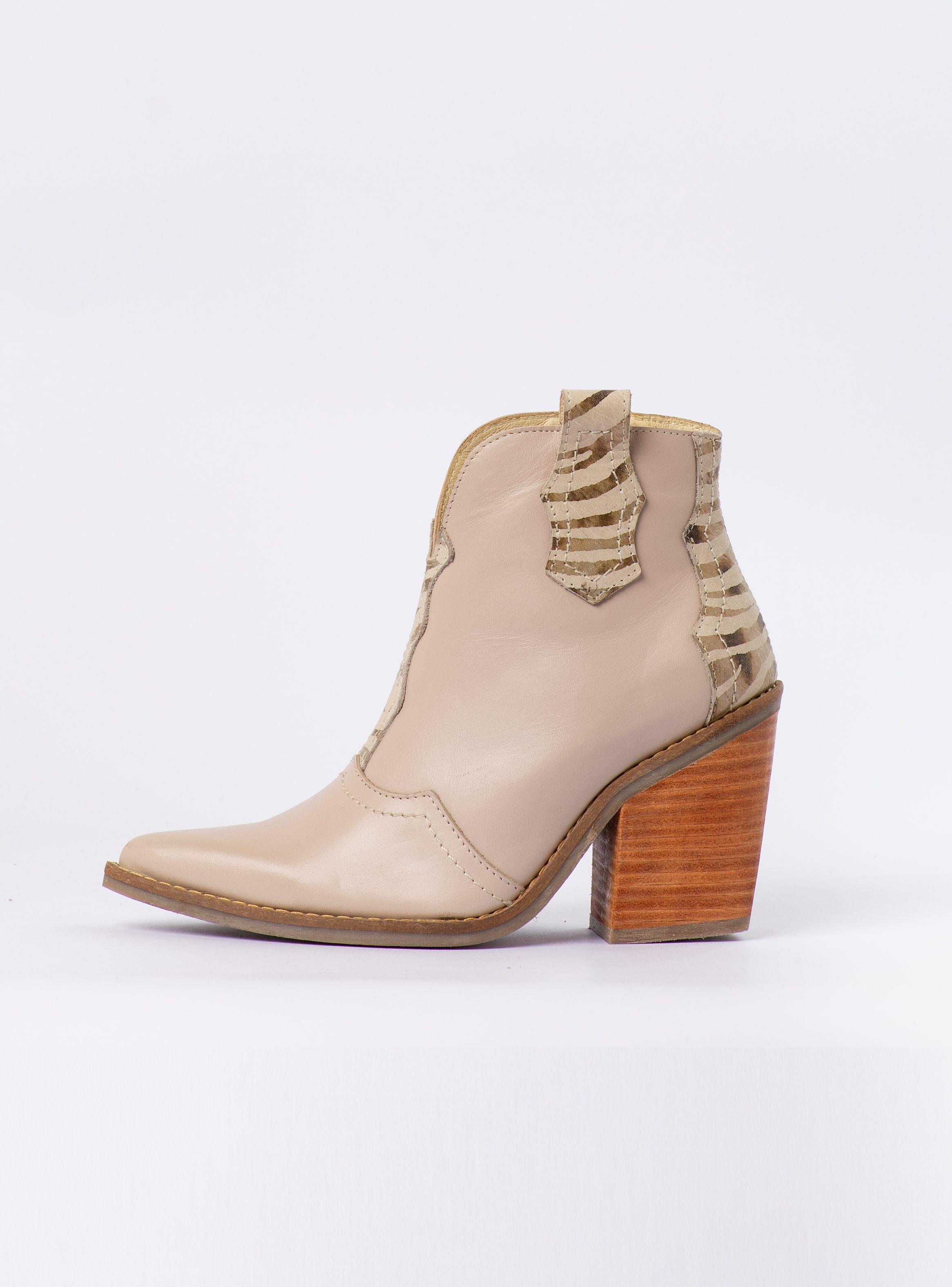 Botin Ambar Marfil Cebra Dorado Exotica-4