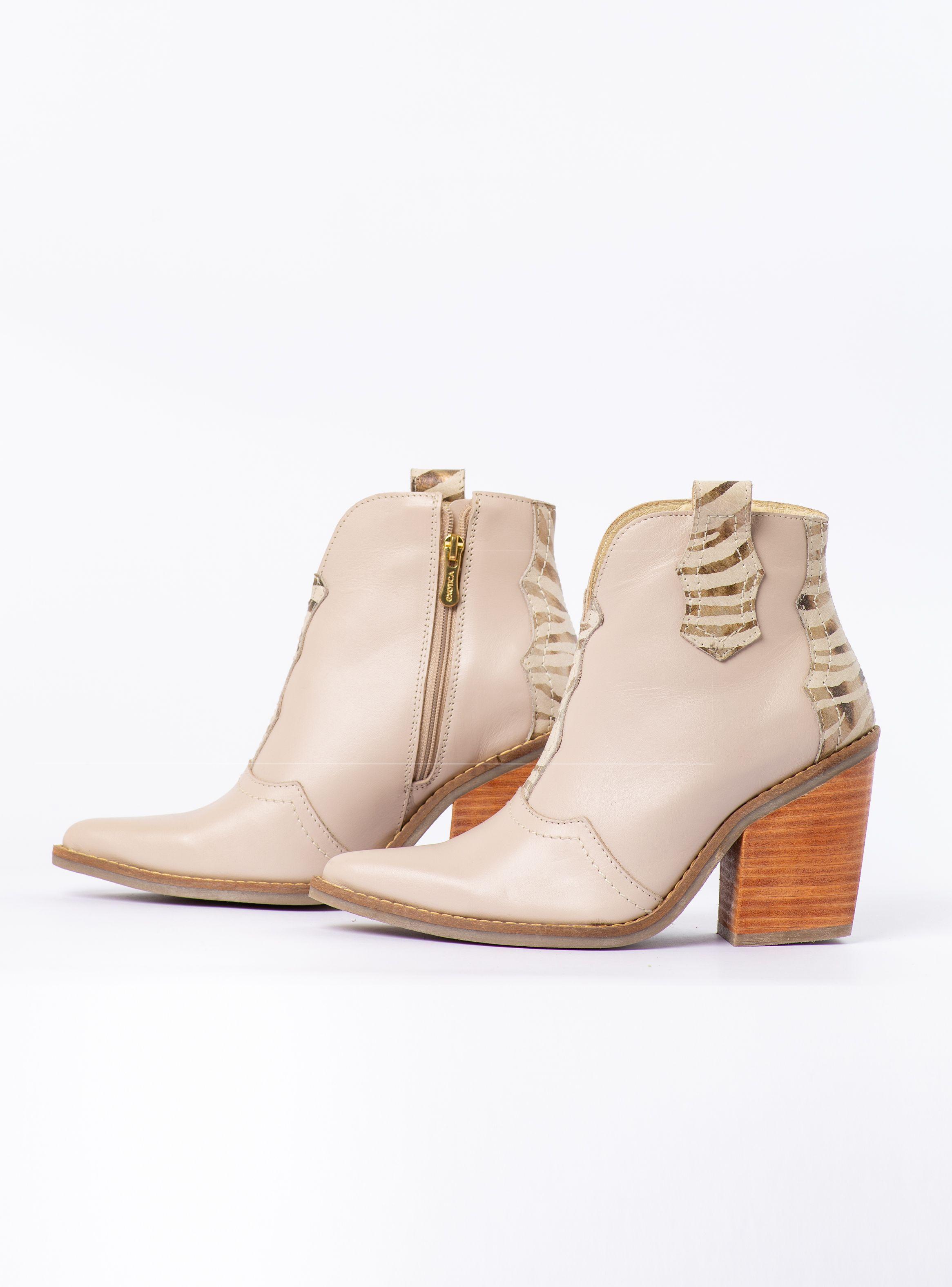 Botin Ambar Marfil Cebra Dorado Exotica-5