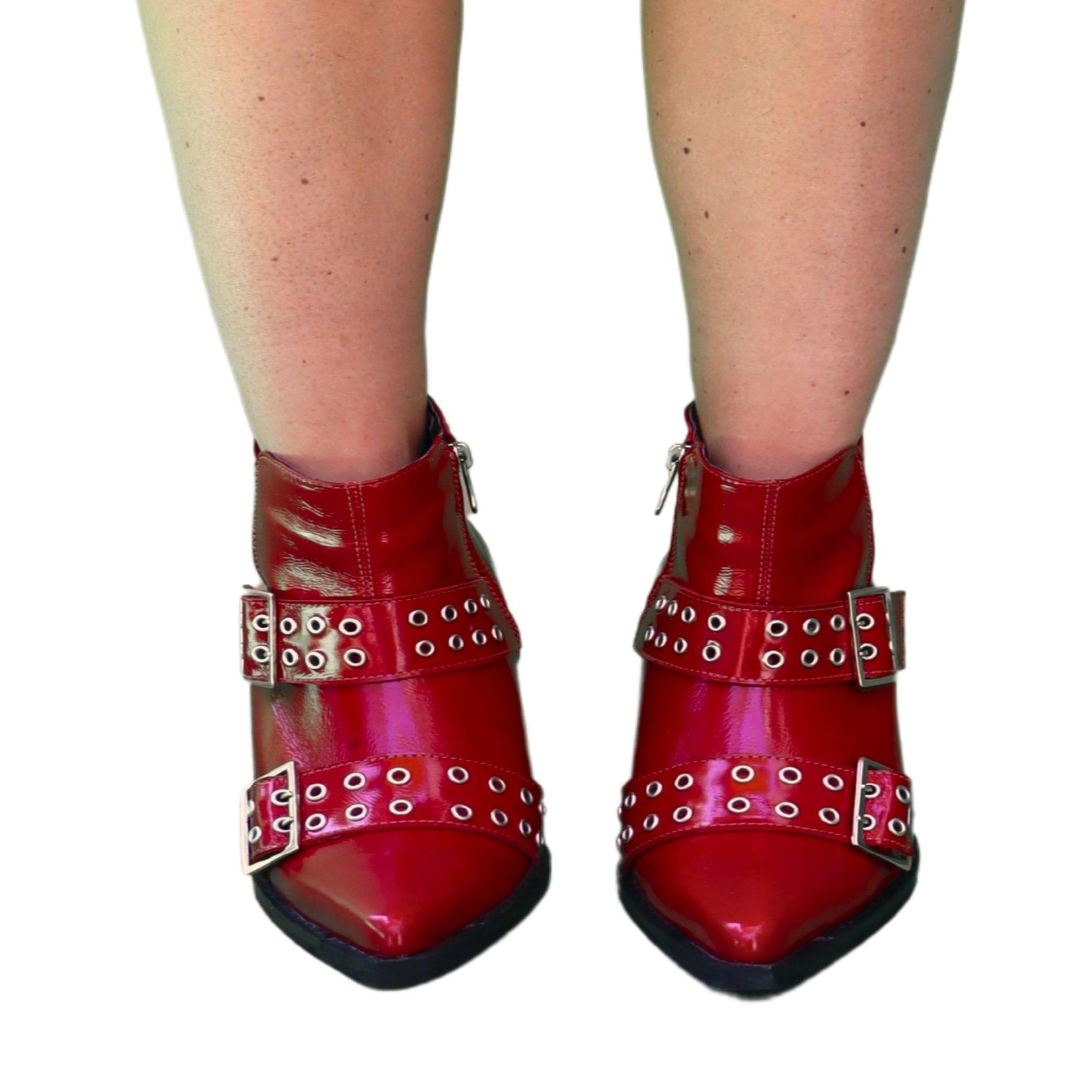 Botin Kenia Rojo Alto Exotica-2